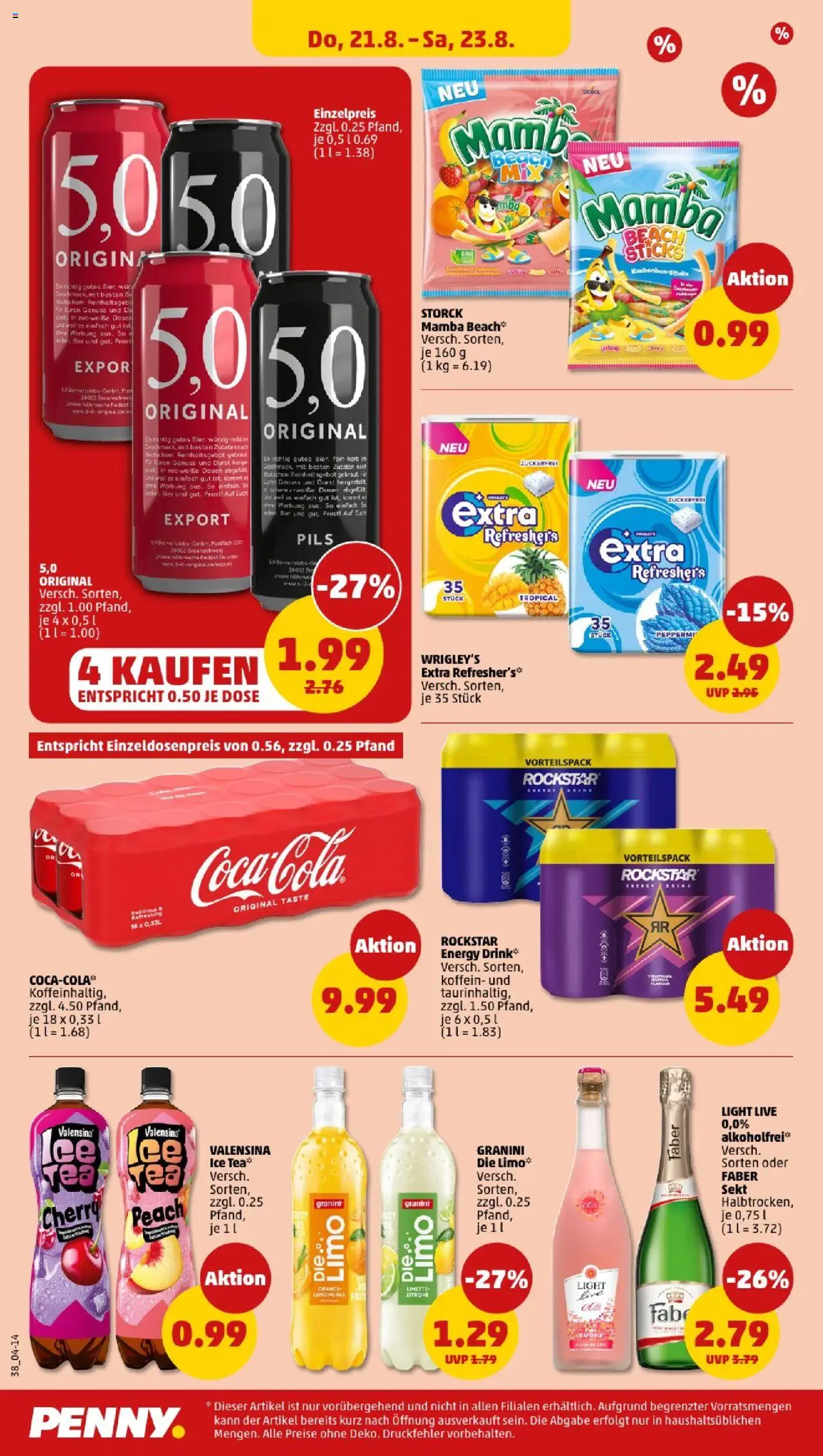 Penny - Bayern - gültig ab dem 18.08.2025 | Seite: 38 | Produkte: Bier, Pils, Valensina, Zitrone