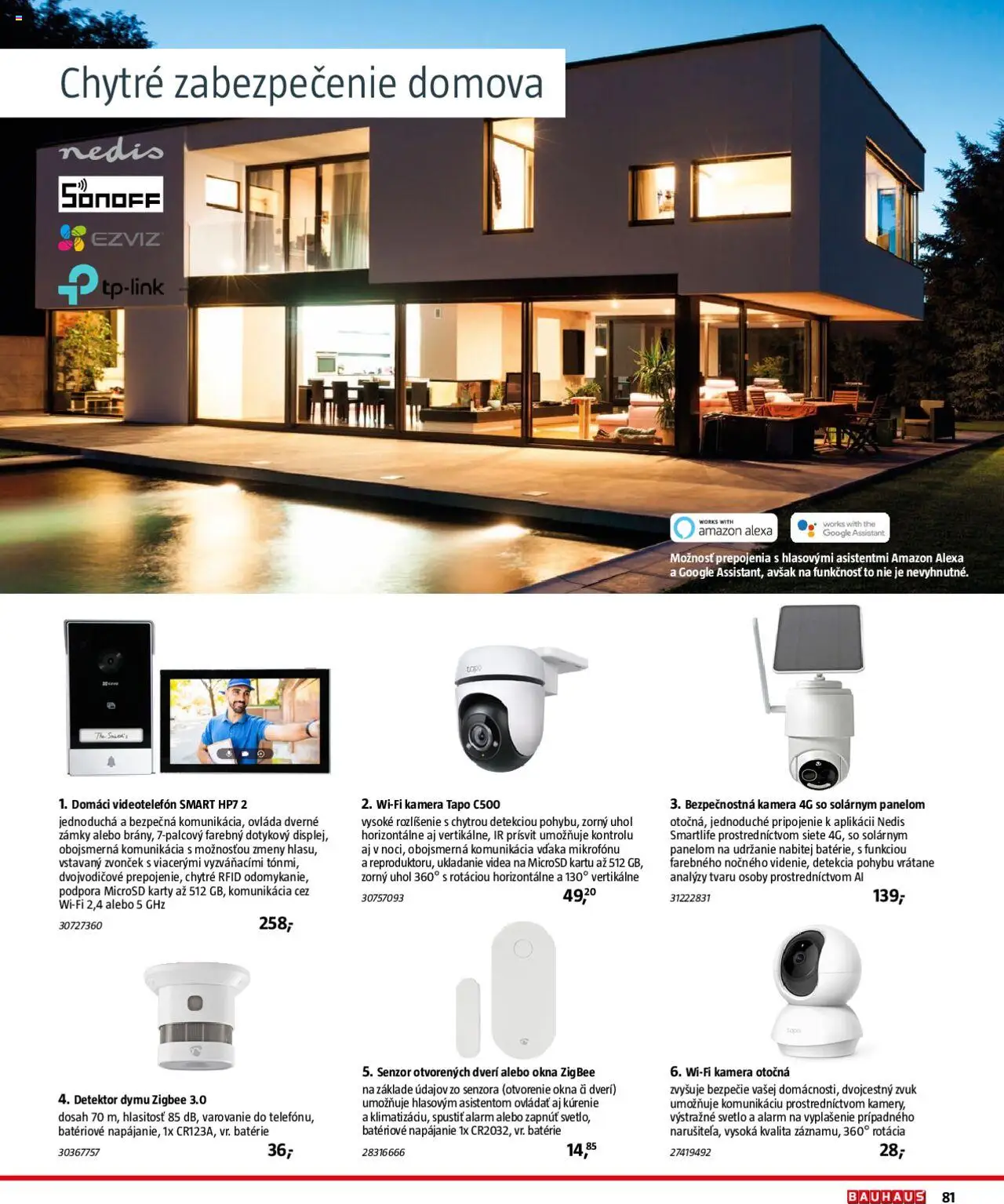 Nové Bauhaus akcie – leták je platný od 08.09.2025 | Strana: 81 | Produkty: Svetlo, Wifi kamera, Zvonček