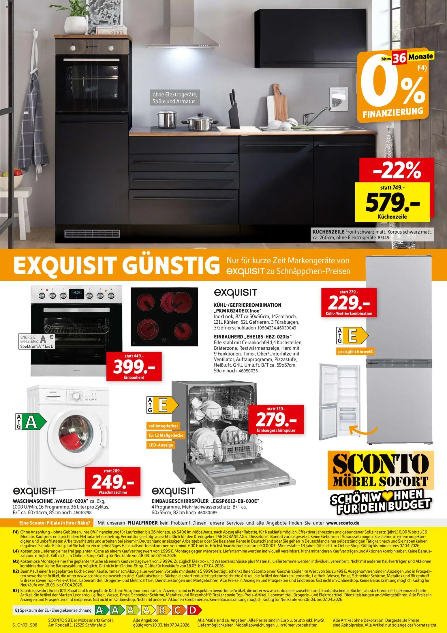 Sconto Prospekt 	 – gültig ab 18.03.2026 | Seite: 8 | Produkte: Herd, Geschirrspüler, Küche, Armatur