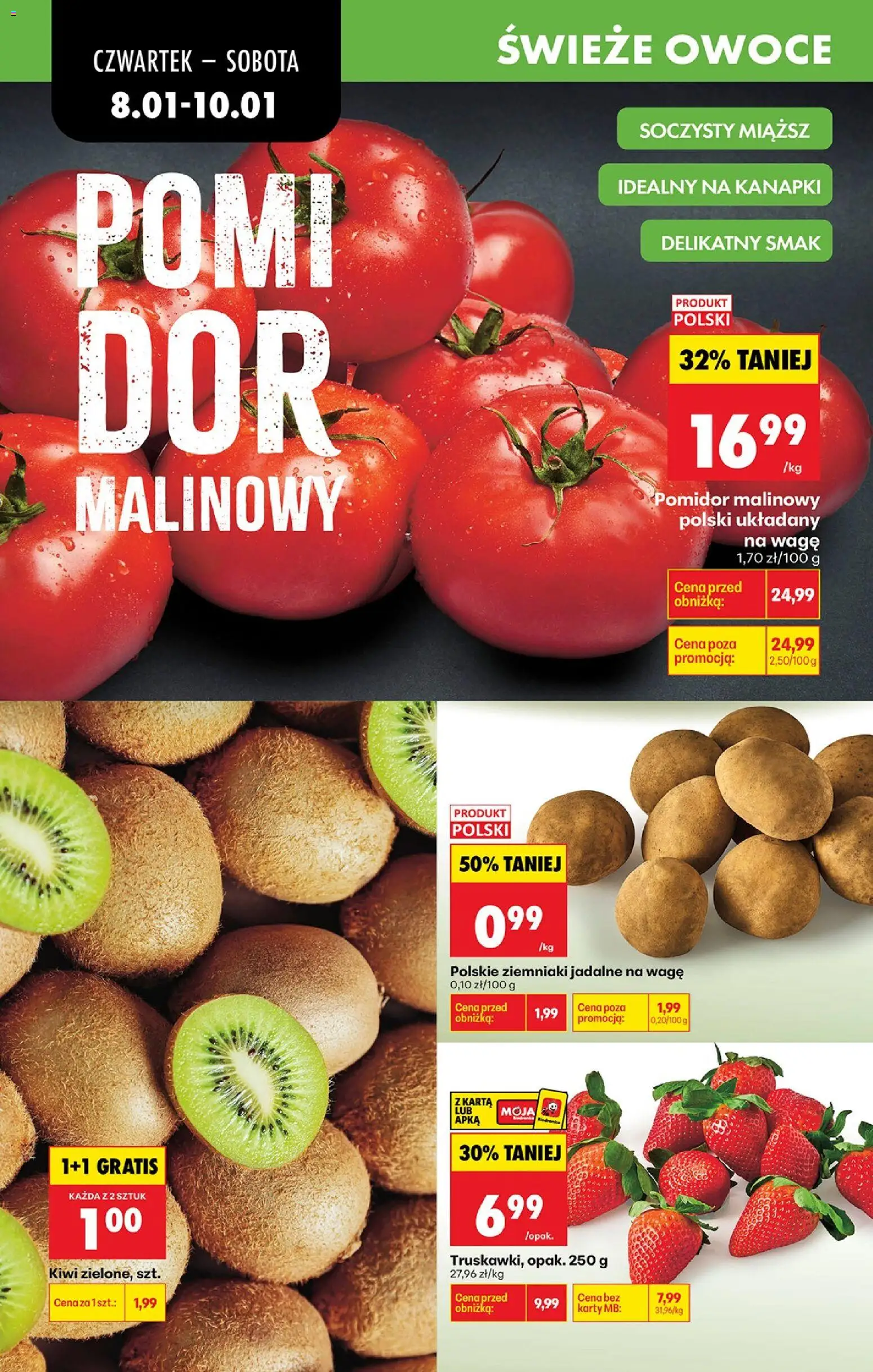 Biedronka gazetka - Oferta w tym tygodniu od 08.01.2026 | Strona: 20 | Produkty: Karta, Truskawki, Kiwi, Owoce