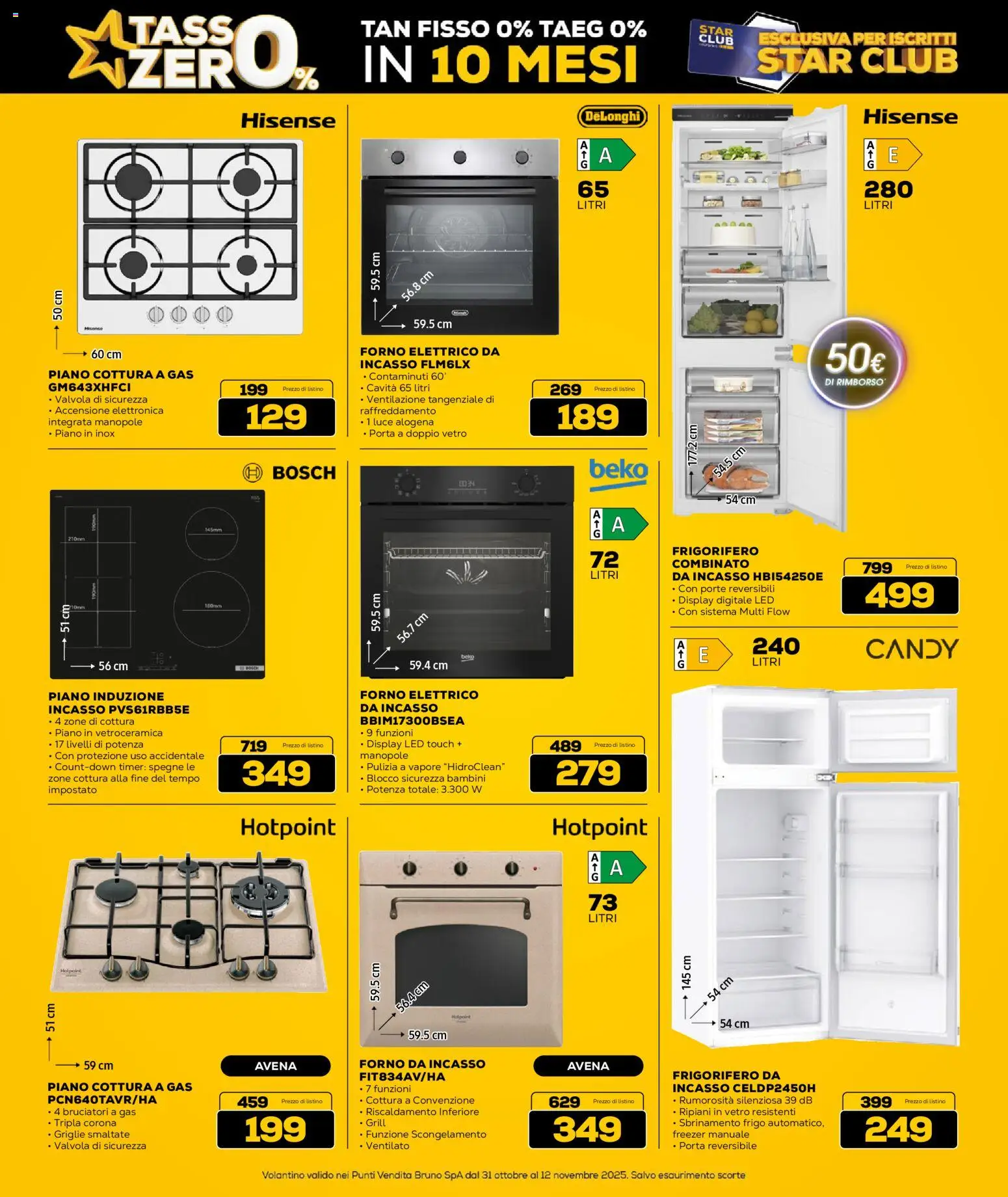 Volantino Euronics del 31.10.2025 | Pagina: 21 | Prodotti: Piano cottura, Forno, Frigorifero combinato, Forno elettrico