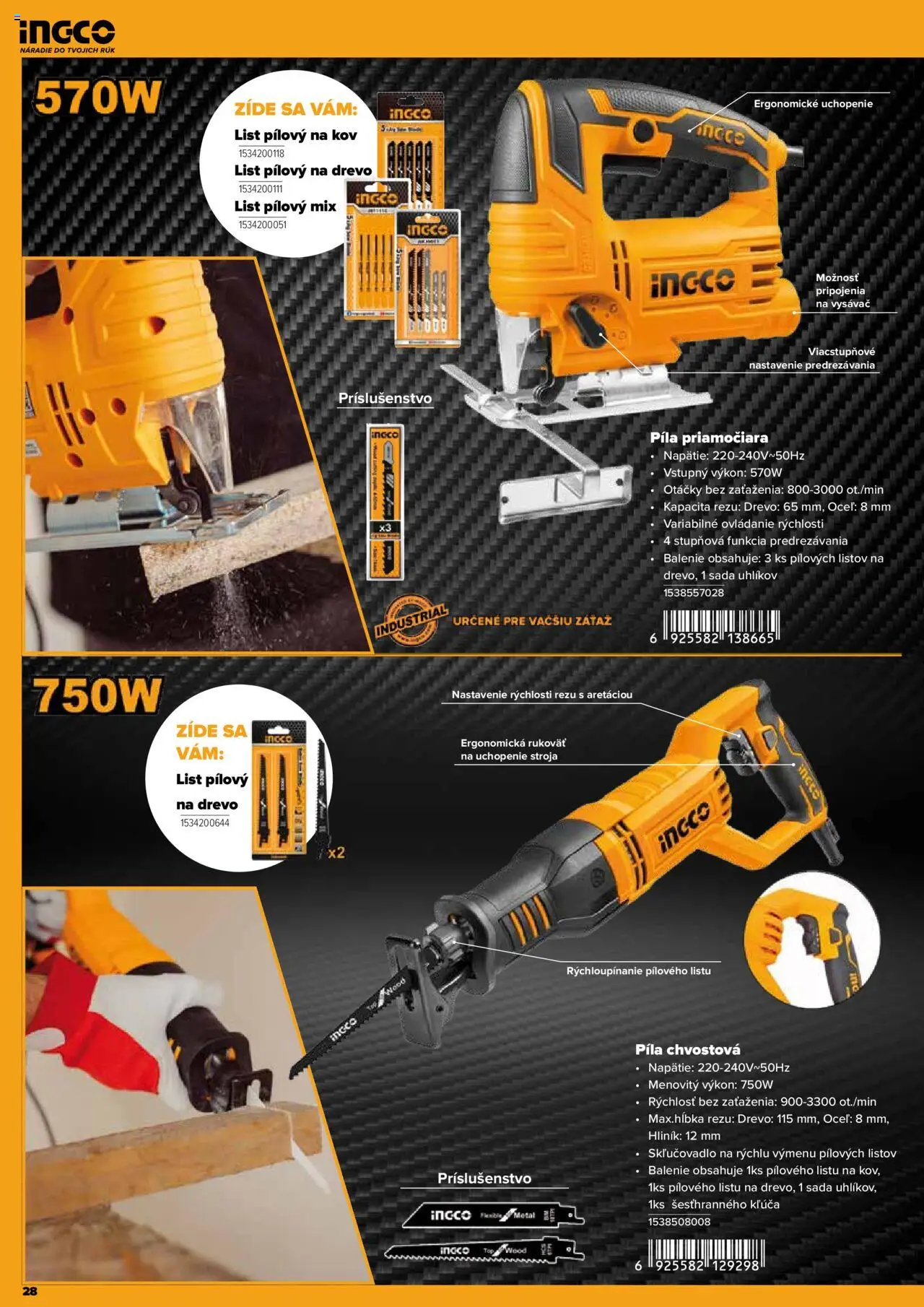 Nové Kinekus akcie – leták je platný od 28.04.2025 | Strana: 28 | Produkty: Píla, Náradie, Vysávač