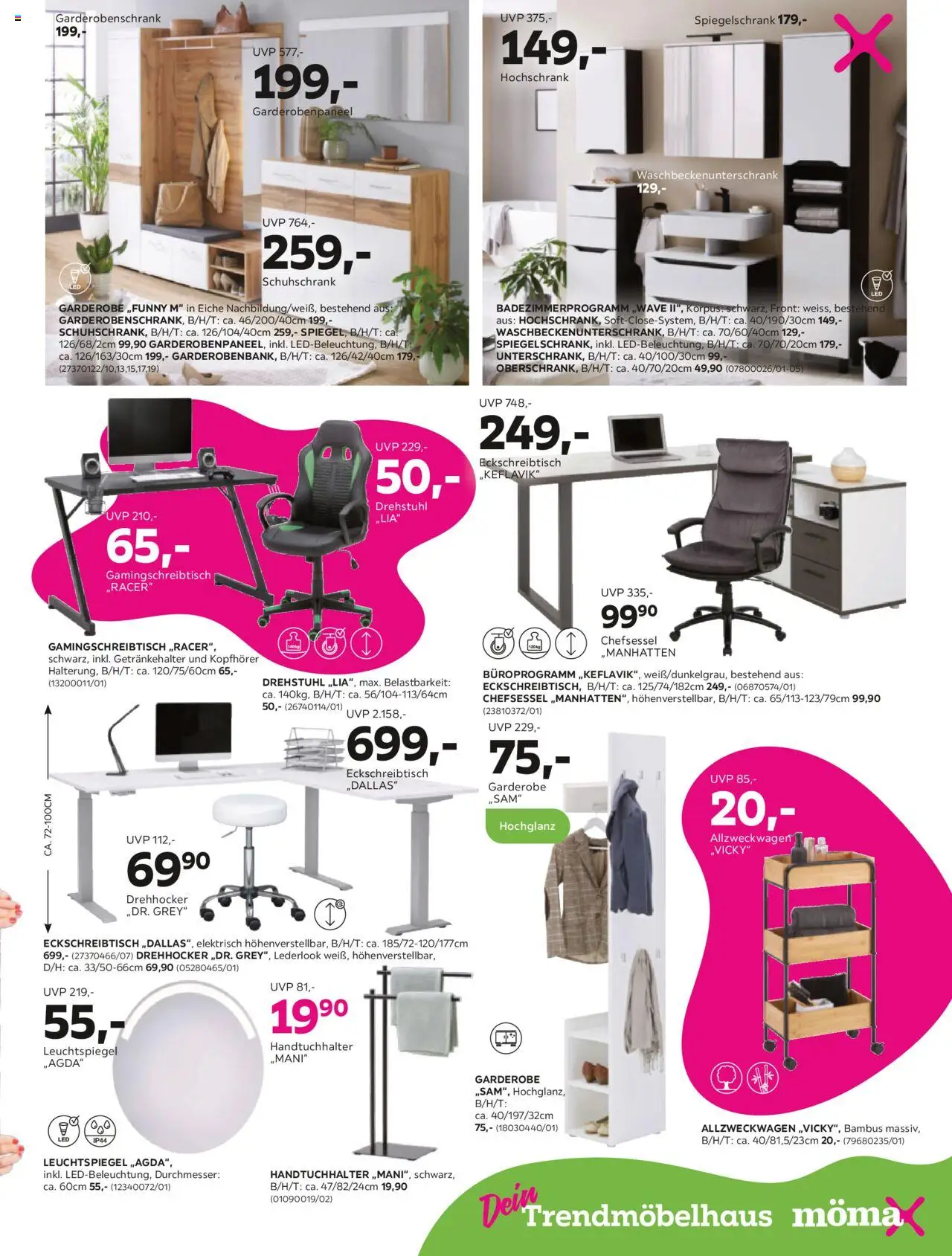 Mömax Prospekt 	 – gültig ab 06.10.2025 | Seite: 9 | Produkte: Garderobenschrank, Handtuchhalter, Spiegelschrank, Hochschrank