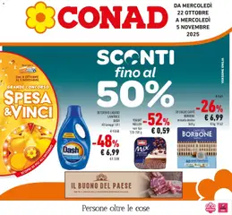 Anteprima del volantino Conad - Sconti fino al 50% valido a partire dal 22.10.2025