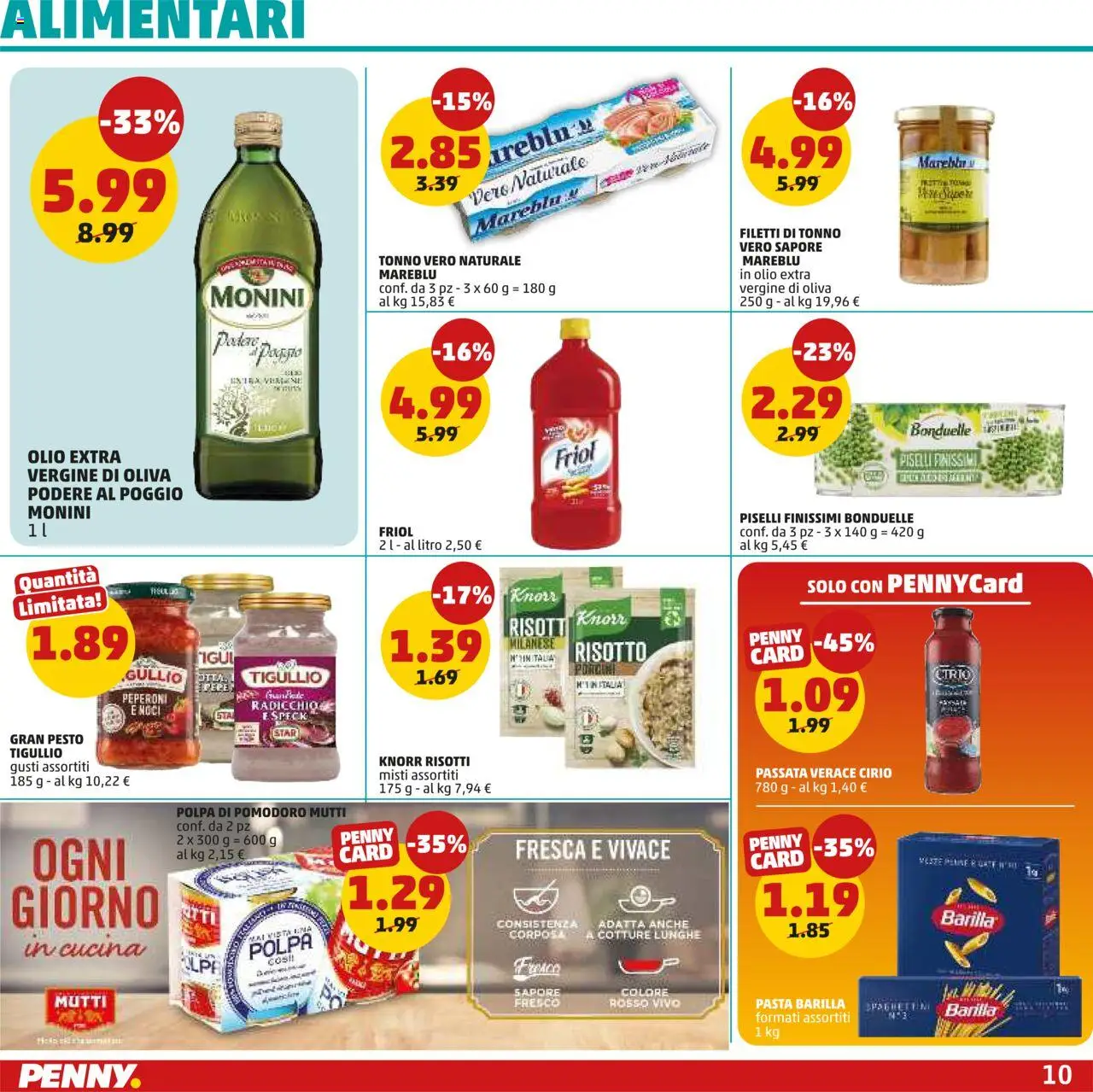 Volantino PENNY del 23.10.2025 | Pagina: 10 | Prodotti: Pomodoro, Pasta, Piselli, Tonno
