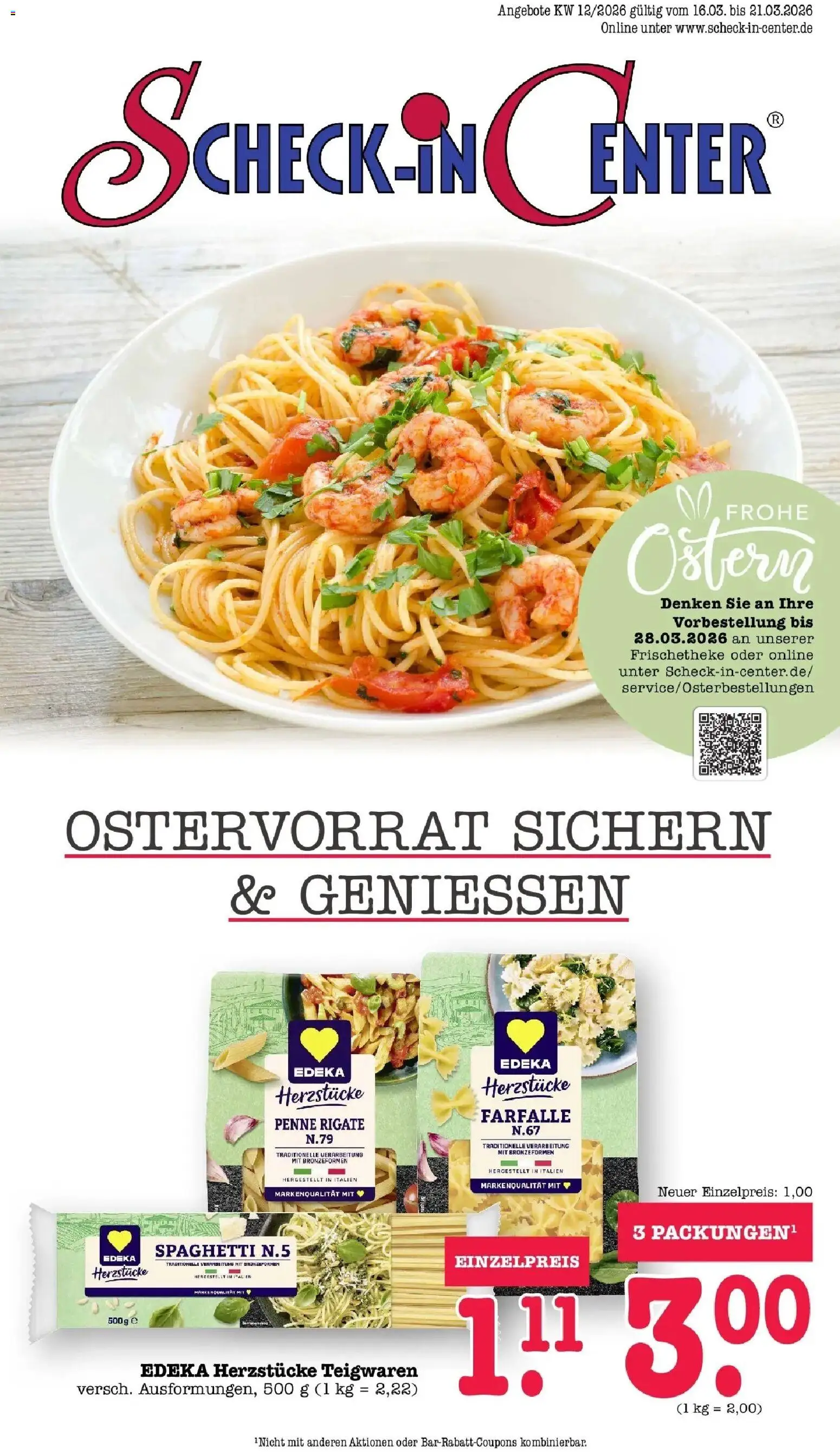 Edeka prospekt Bühlertal	 – gültig ab 16.03.2026 | Seite: 1 | Produkte: Pasta