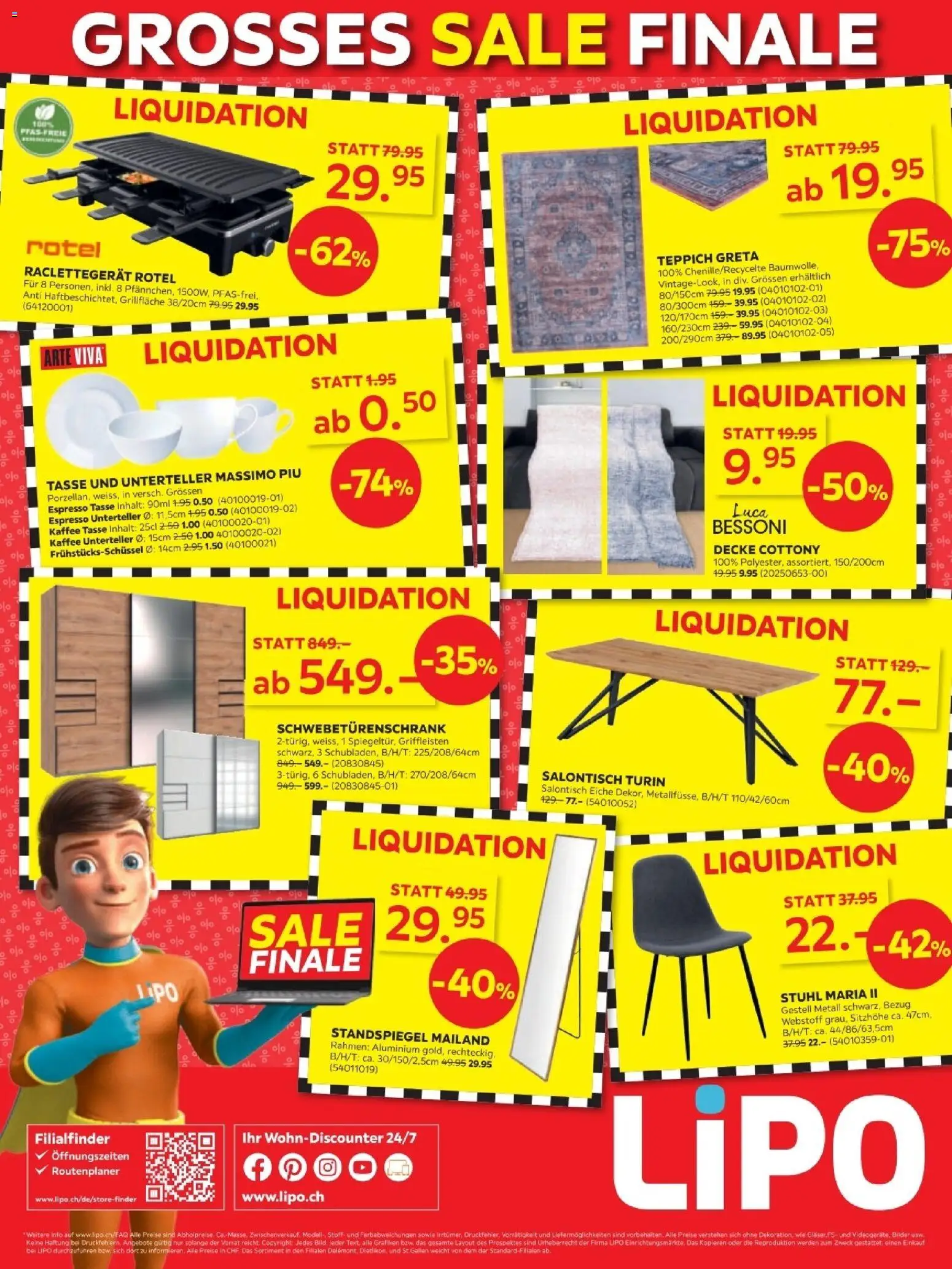 Lipo Aktionen – gültig ab 06.12.2025 | Seite: 12 | Produkte: Schwebetürenschrank, Stuhl, Standspiegel, Kaffee