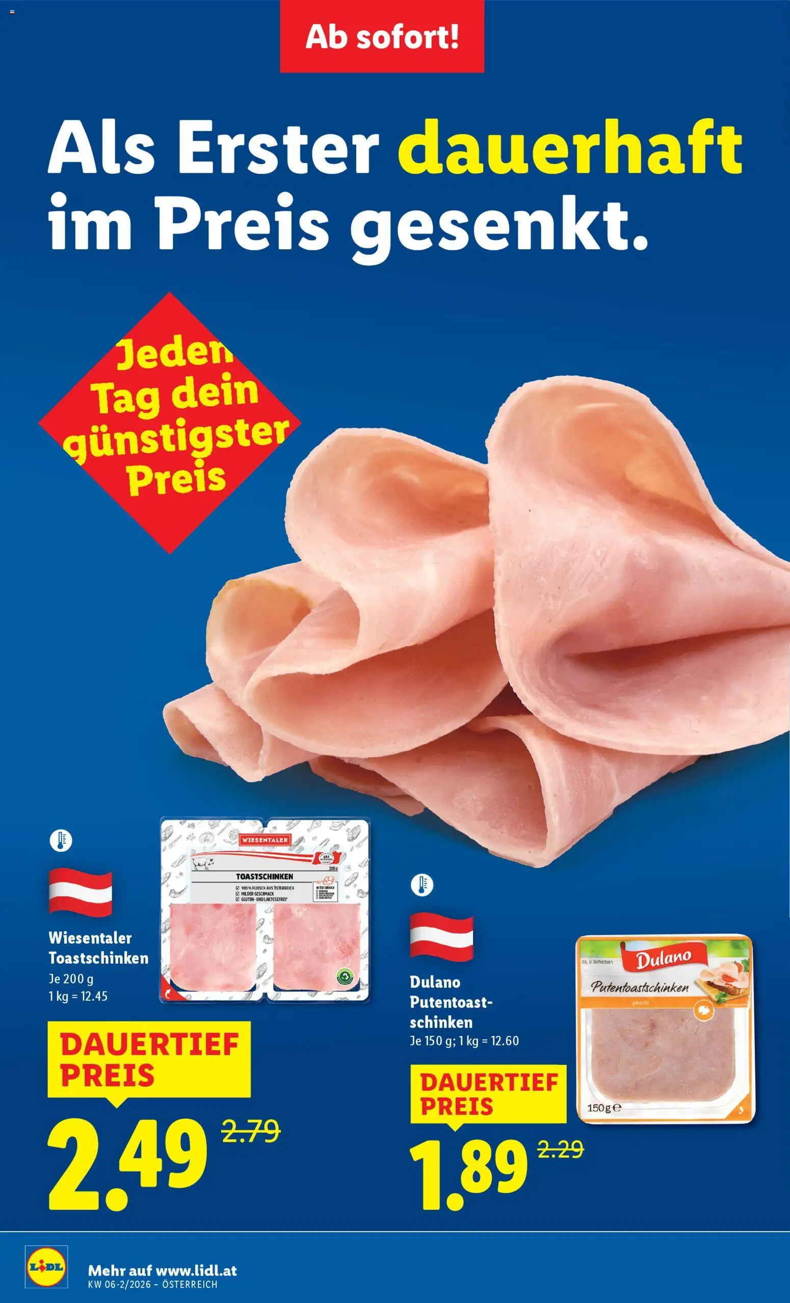 Lidl Flugblatt - Oberpullendorf, Güssing, Oberwart gültig ab 05.02.2026 | Seite: 2 | Produkte: Schinken