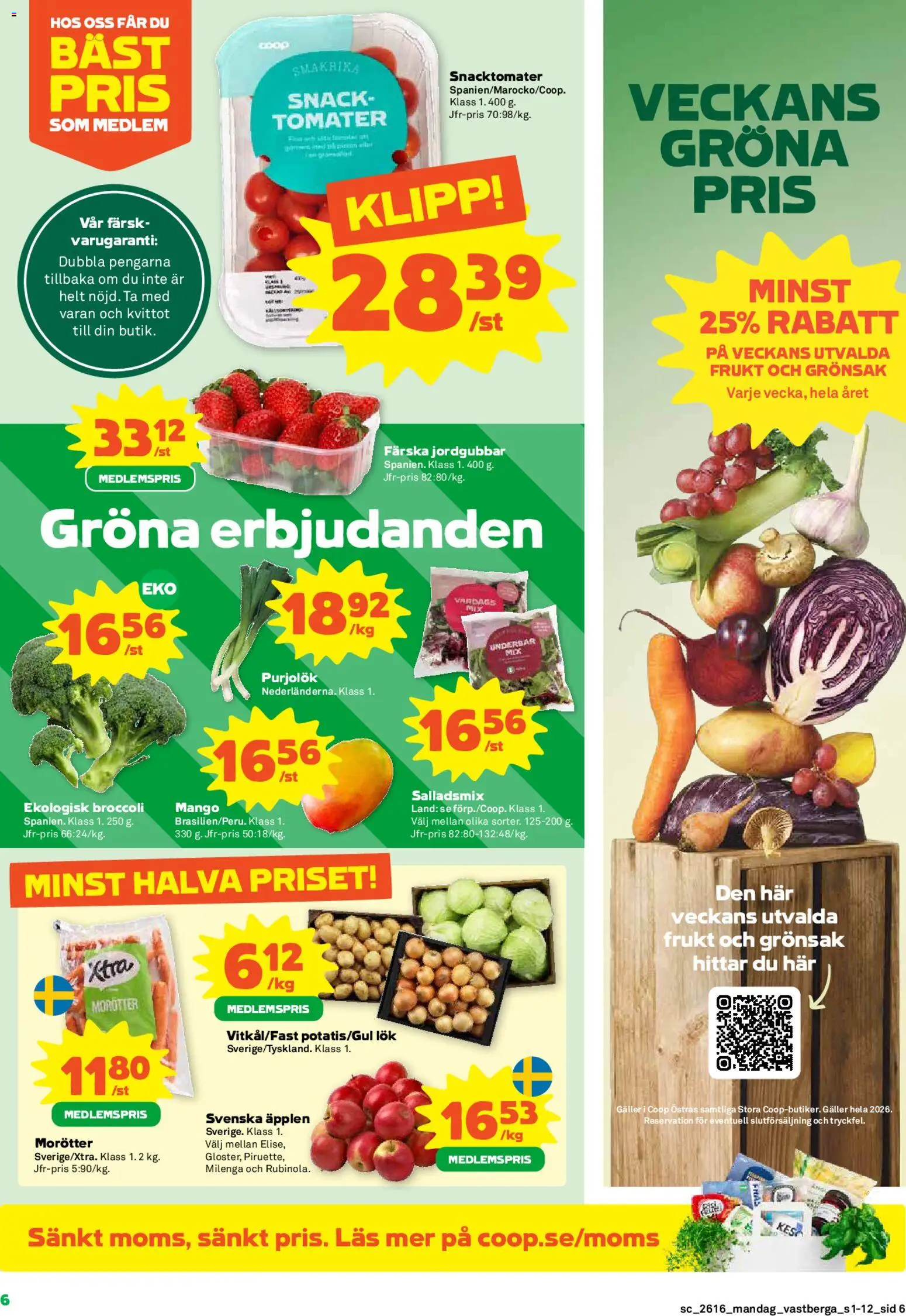 Coop Forum reklamblad aktuell från 13.04.2026 | Sida: 6 | Produkter: Galler, Tomater, Mango, Broccoli