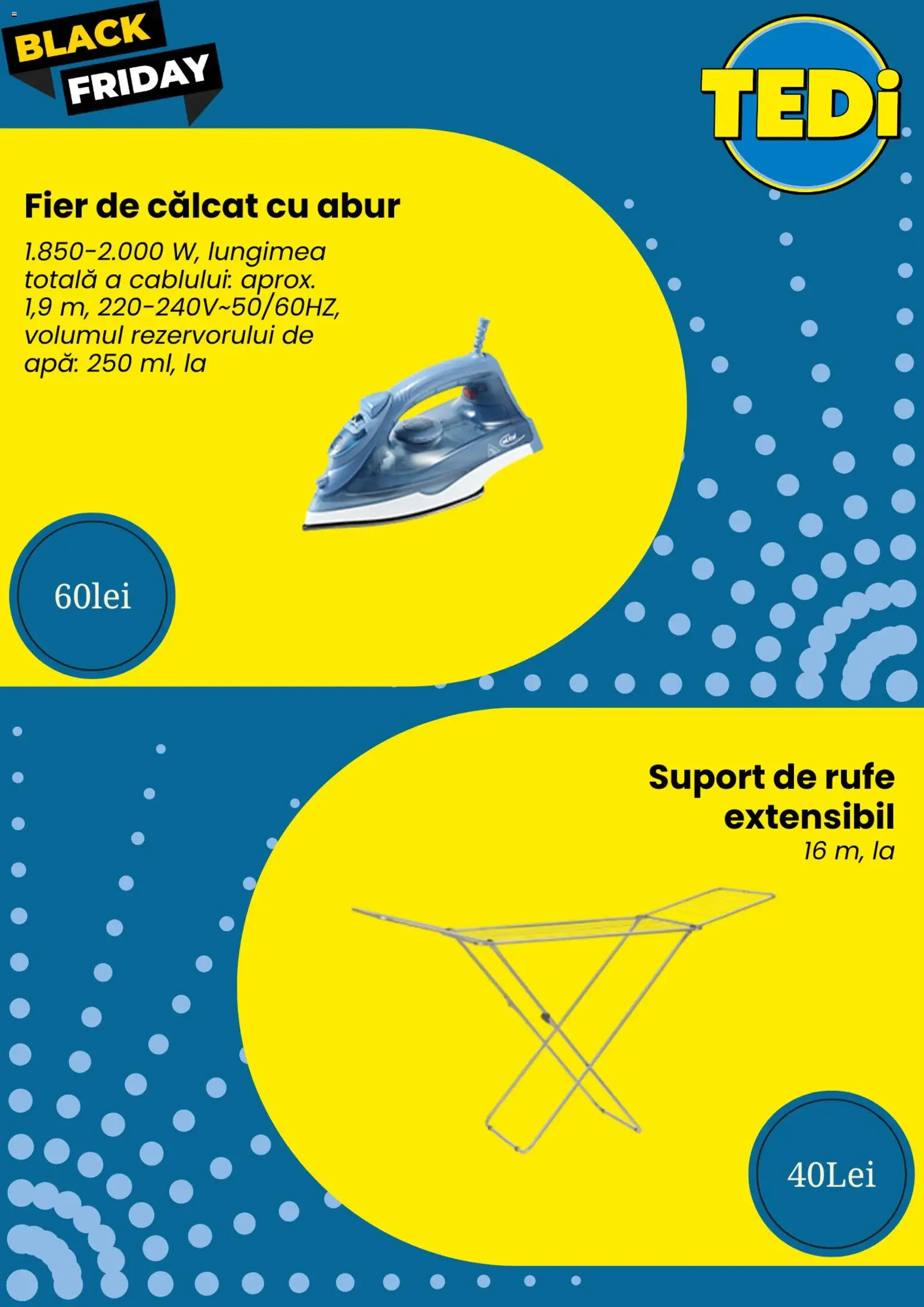 Noul catalog TEDi – valabil de la 24.11.2025 | Pagină: 5 | Produse: Fier de călcat, Apă