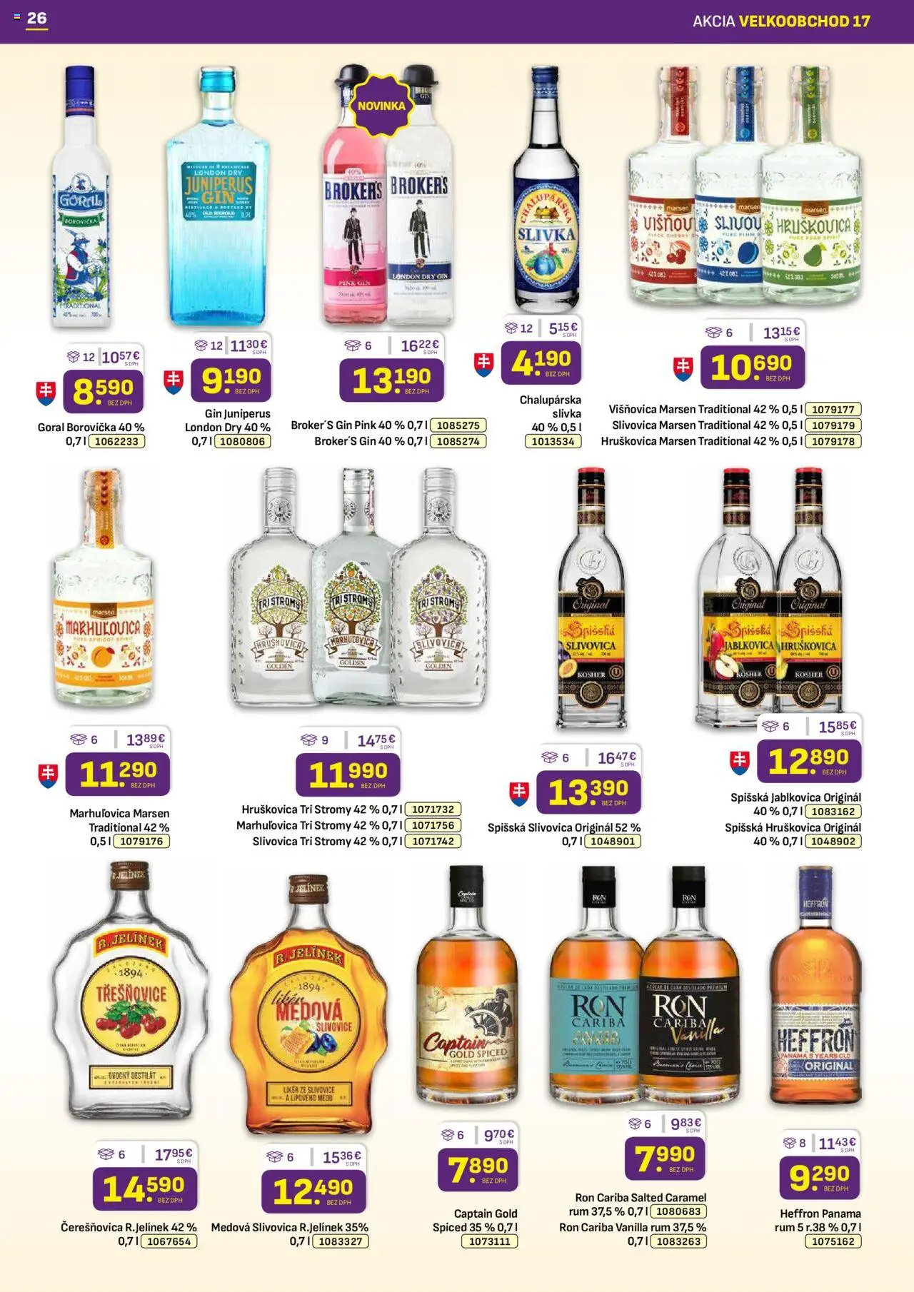 Libex leták │ platný od 25.08.2025 | Strana: 26 | Produkty: Borovička, Gin, Destilát, Rum