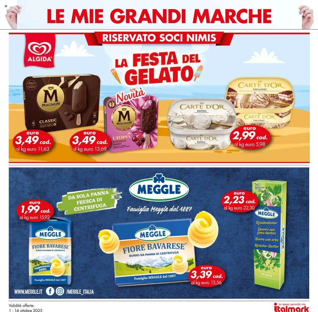 Volantino Italmark del 01.10.2025 | Pagina: 35 | Prodotti: Centrifuga, Panna, Gelato, Burro