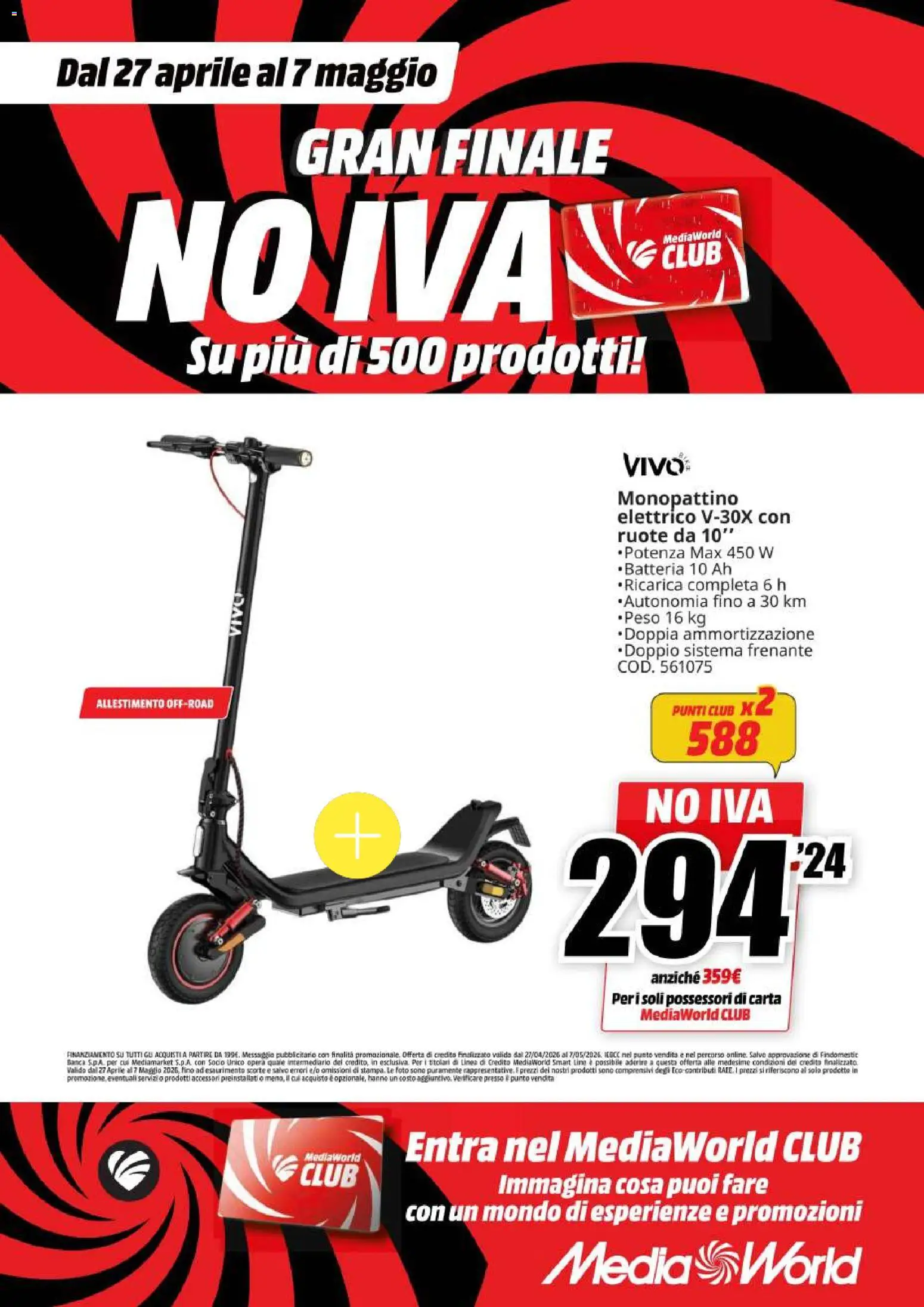 Volantino Media World del 27.04.2026 | Pagina: 41 | Prodotti: Monopattino, Batteria, Monopattino elettrico