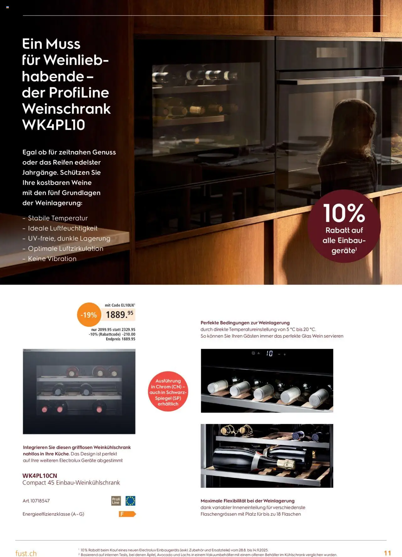 Fust Aktionen Einbau – gültig ab 15.09.2025 | Seite: 11 | Produkte: Spiegel, Lachs, Wein, Avocado