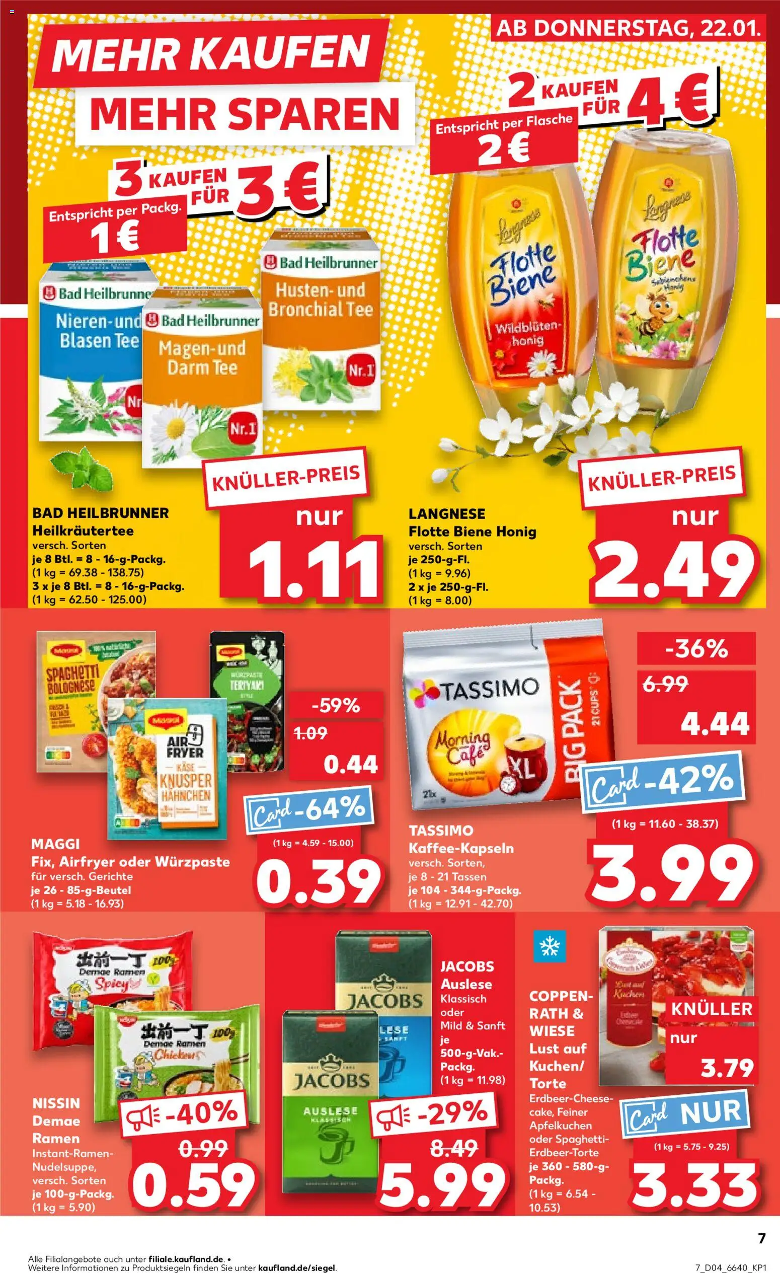 Kaufland Prospekt 	 – gültig ab 22.01.2026 | Seite: 7 | Produkte: Langnese, Hahnchen, Maggi, Tassimo
