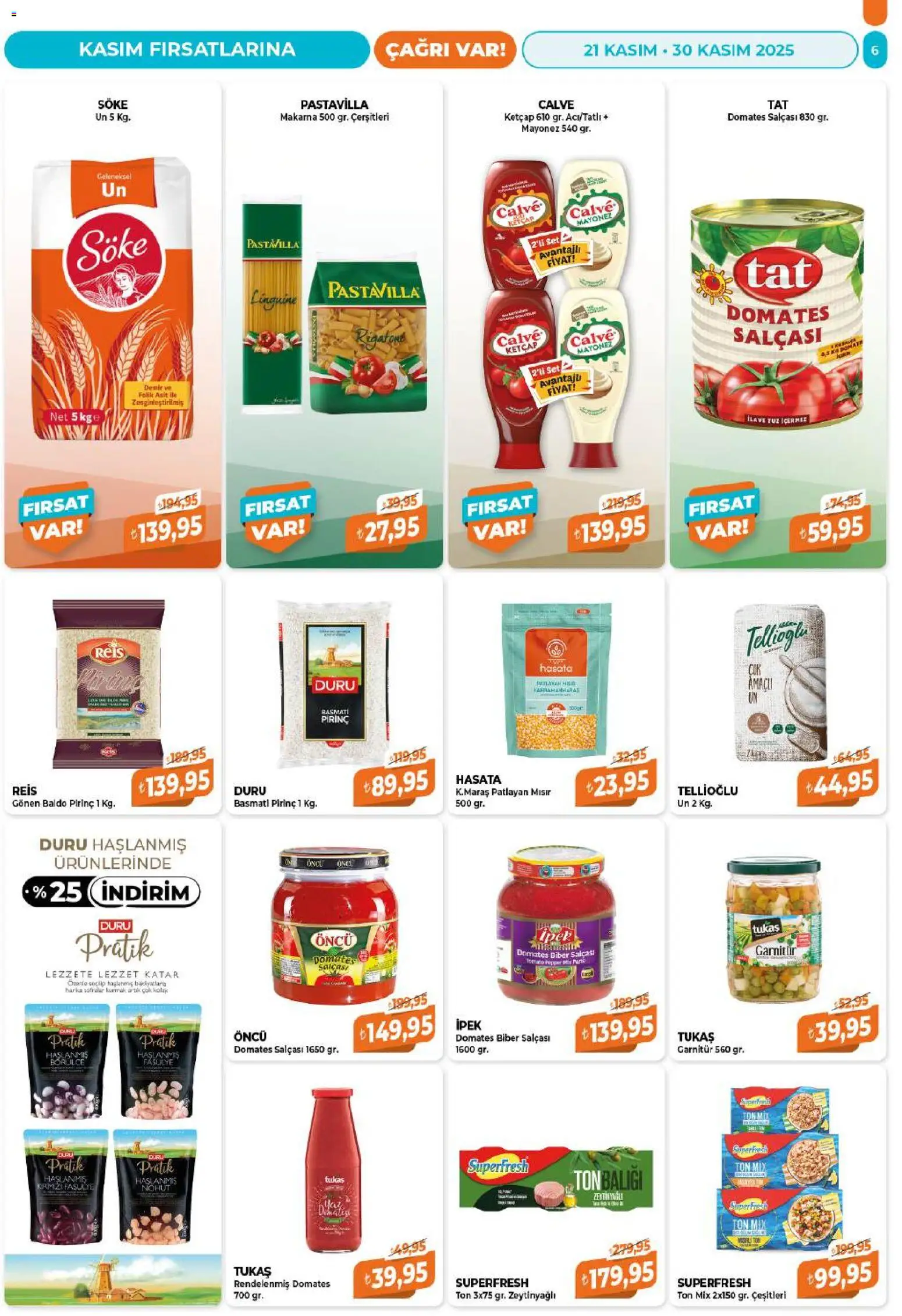 Çağrı Market Black Friday - 21.11.2025 tarihinden itibaren geçerlidir | Sayfa: 6 | Ürünler: Domates, Ketçap, Mayonez, Biber