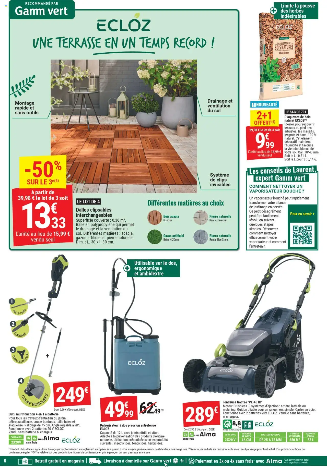  | Page: 6 | Produits: Tondeuse, Vaporisateur, Gazon, Batterie