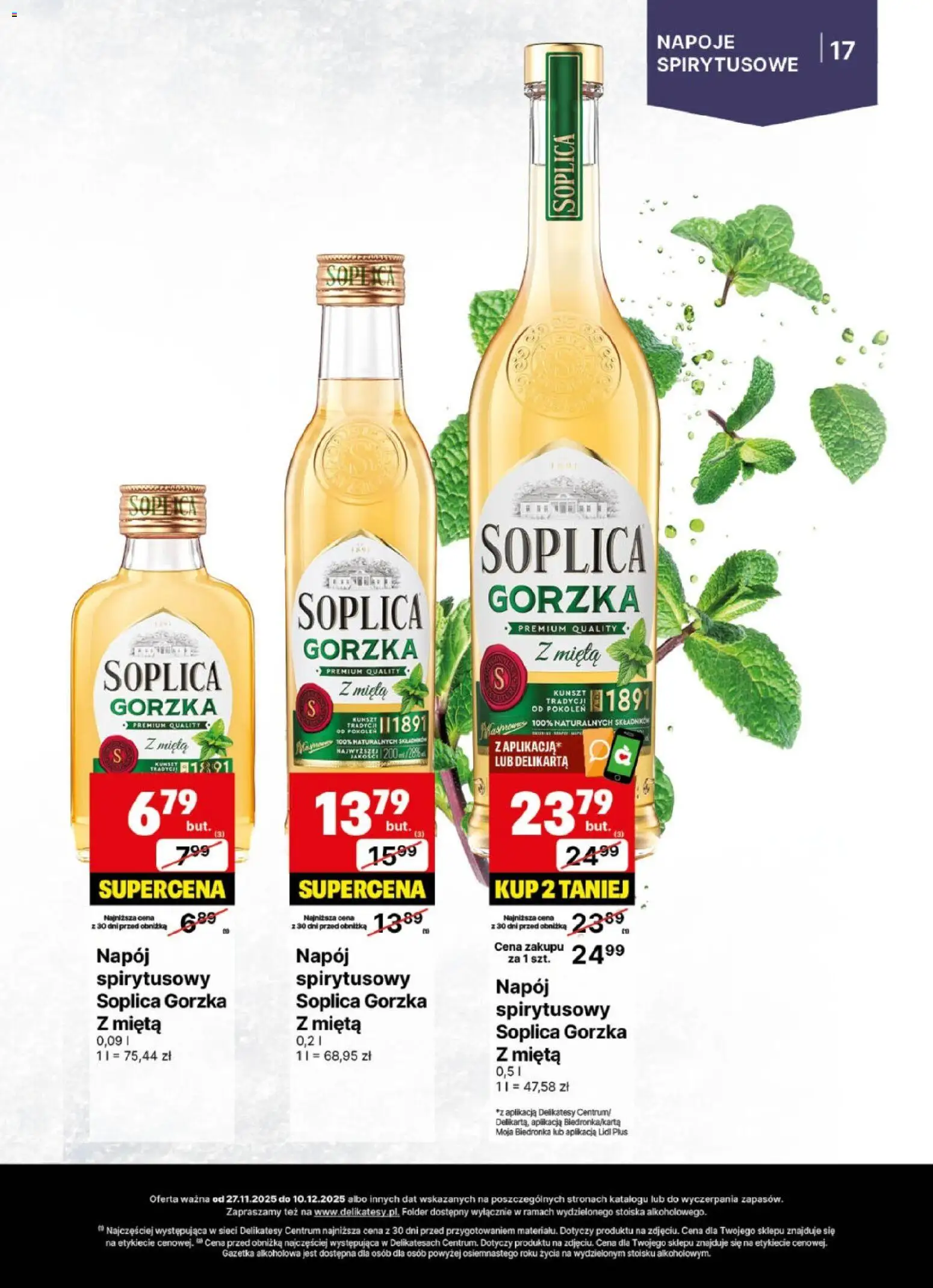 Delikatesy Centrum Gazetka - DeliBarek od 27.11.2025 | Strona: 17 | Produkty: Napoje, Delikatesy, Mięta