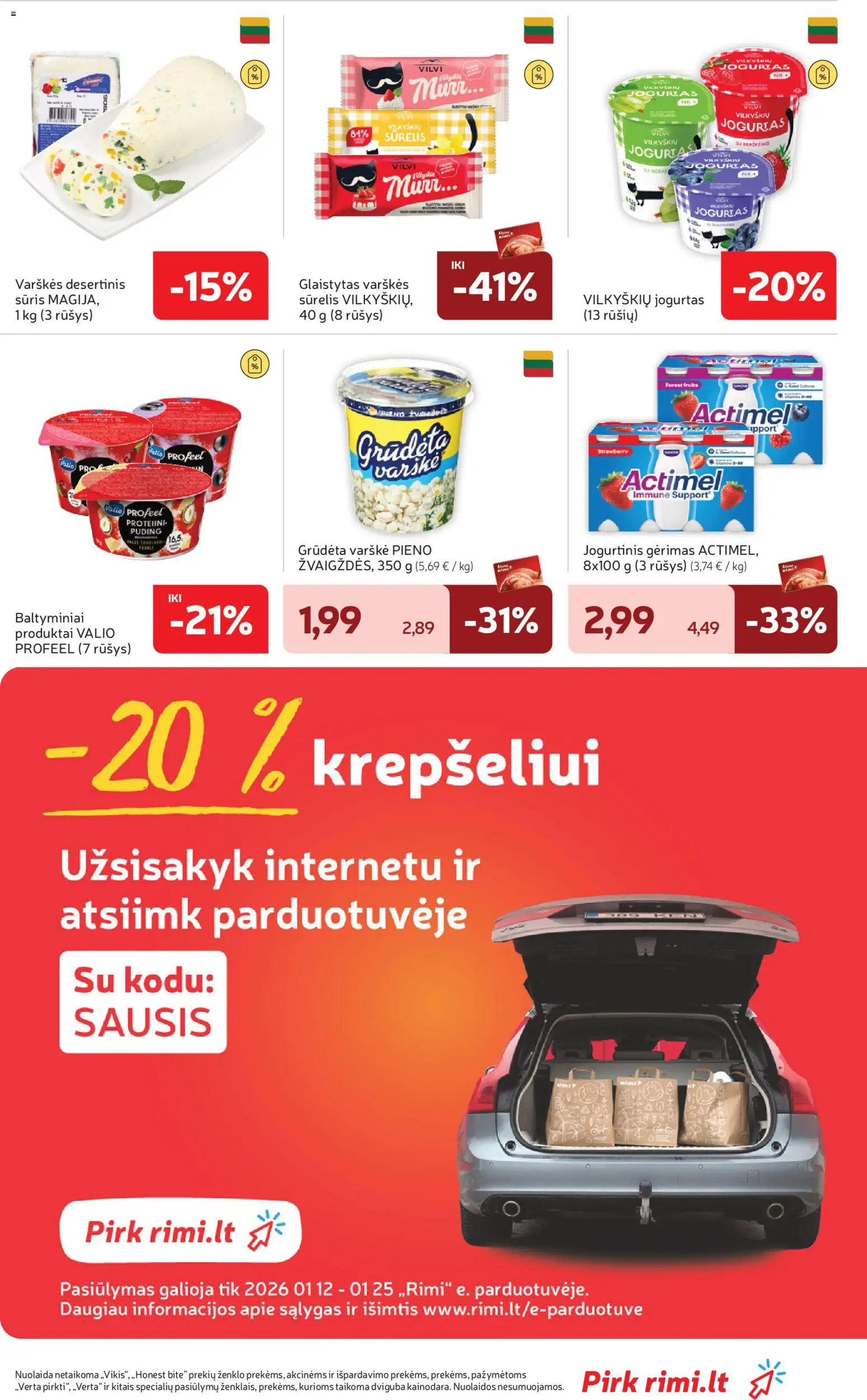 Rimi akcijos nuo 13.01.2026 | Puslapis: 23 | Prekių: Sūrelis, Jogurtas, Sūris, Varškė