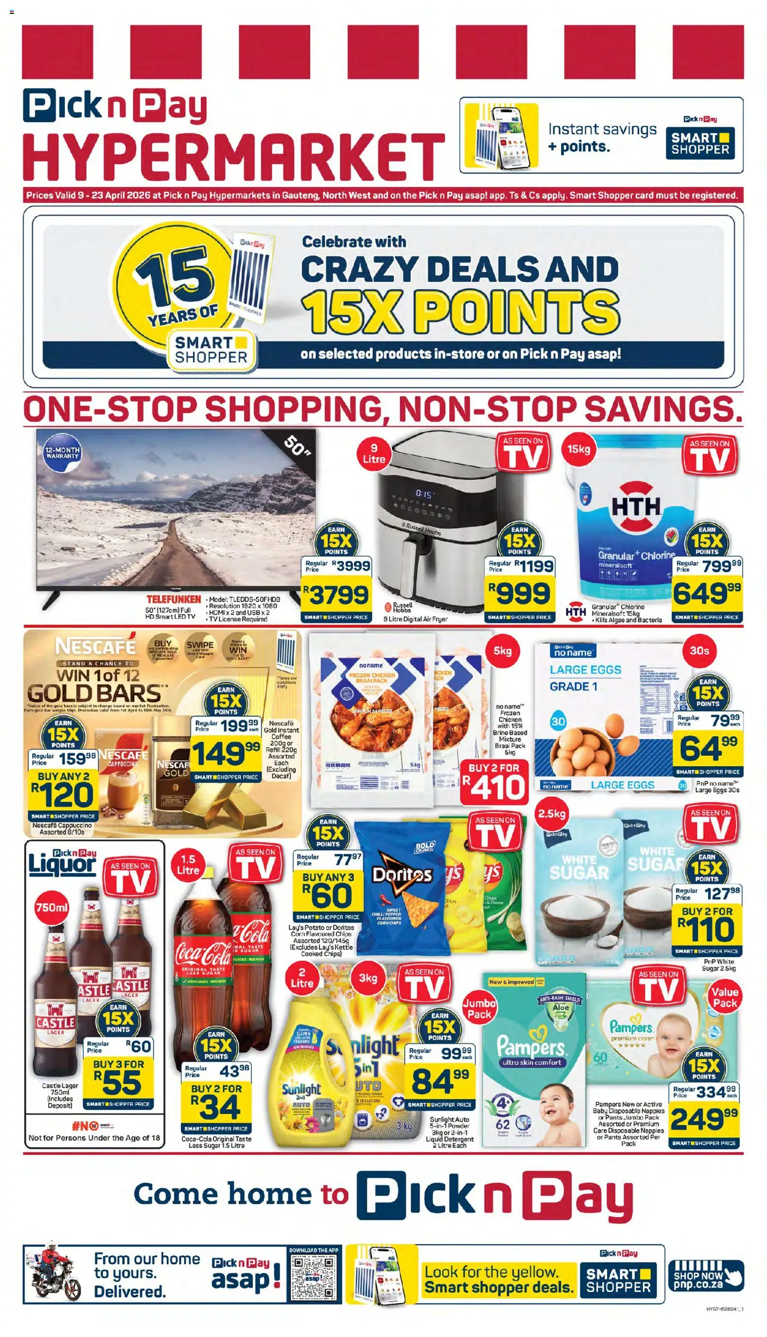 New Pick n Pay catalogue – valid from 09.04.2026 | Page: 1 | Products: Corn, Fryer, Powder, Chips