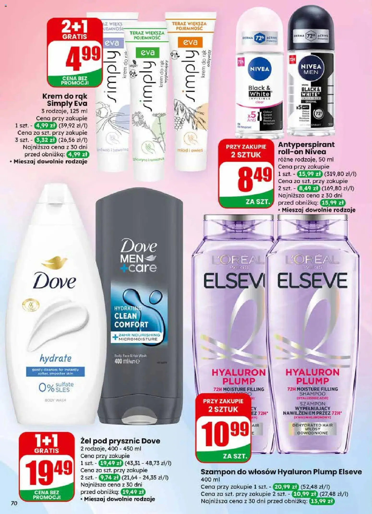 Dino Gazetka od 25.02.2026 | Strona: 70 | Produkty: Prysznic, Body, Krem do rąk, Krem