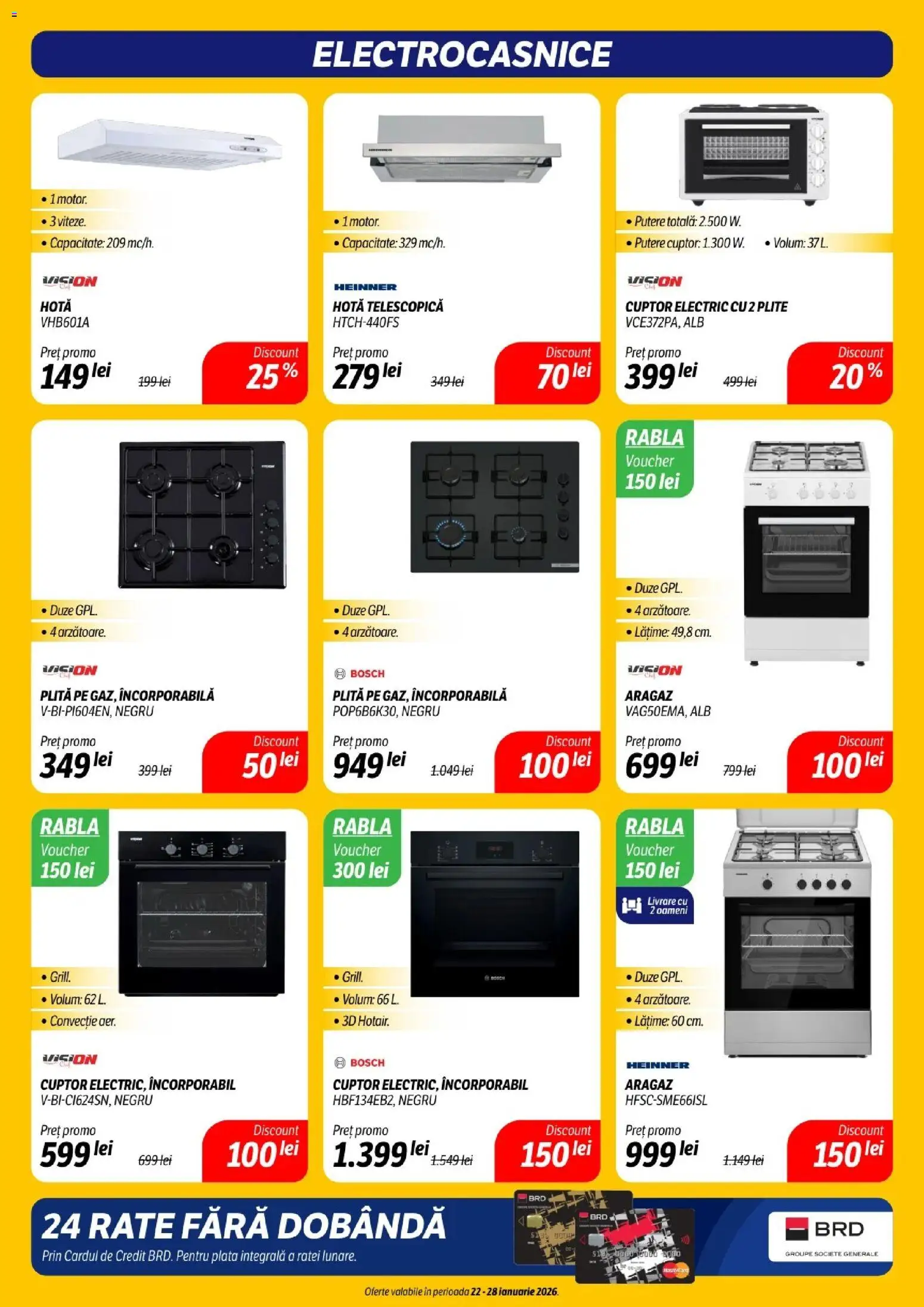 Noul catalog Flanco – valabil de la 22.01.2026 | Pagină: 16 | Produse: Hotă, Cuptor, Plită, Aragaz