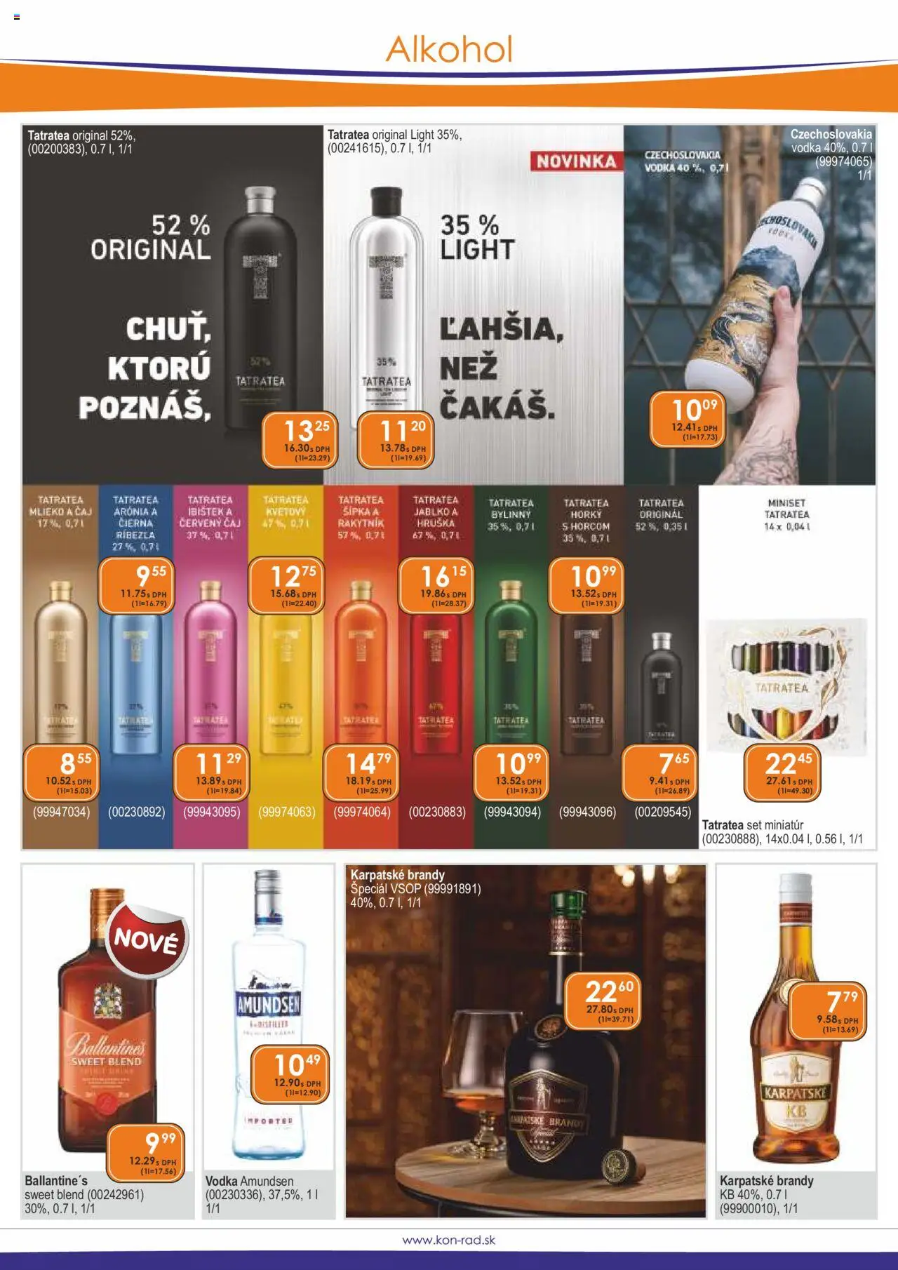KON - RAD leták │ platný od 01.06.2025 | Strana: 13 | Produkty: Čaj, Karpatské brandy, Vodka, Ballantines