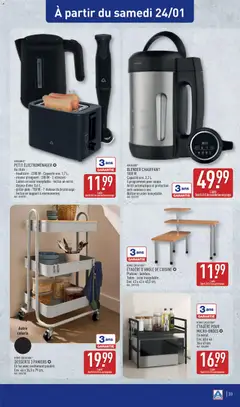 Aldi - Prévisualisation de Aldi - Catalogue de la semaine 4 valide à partir de 20.01.2026 | Page: 35 | Produits: Mixeur plongeant, Blender, Bouilloire, Étagère