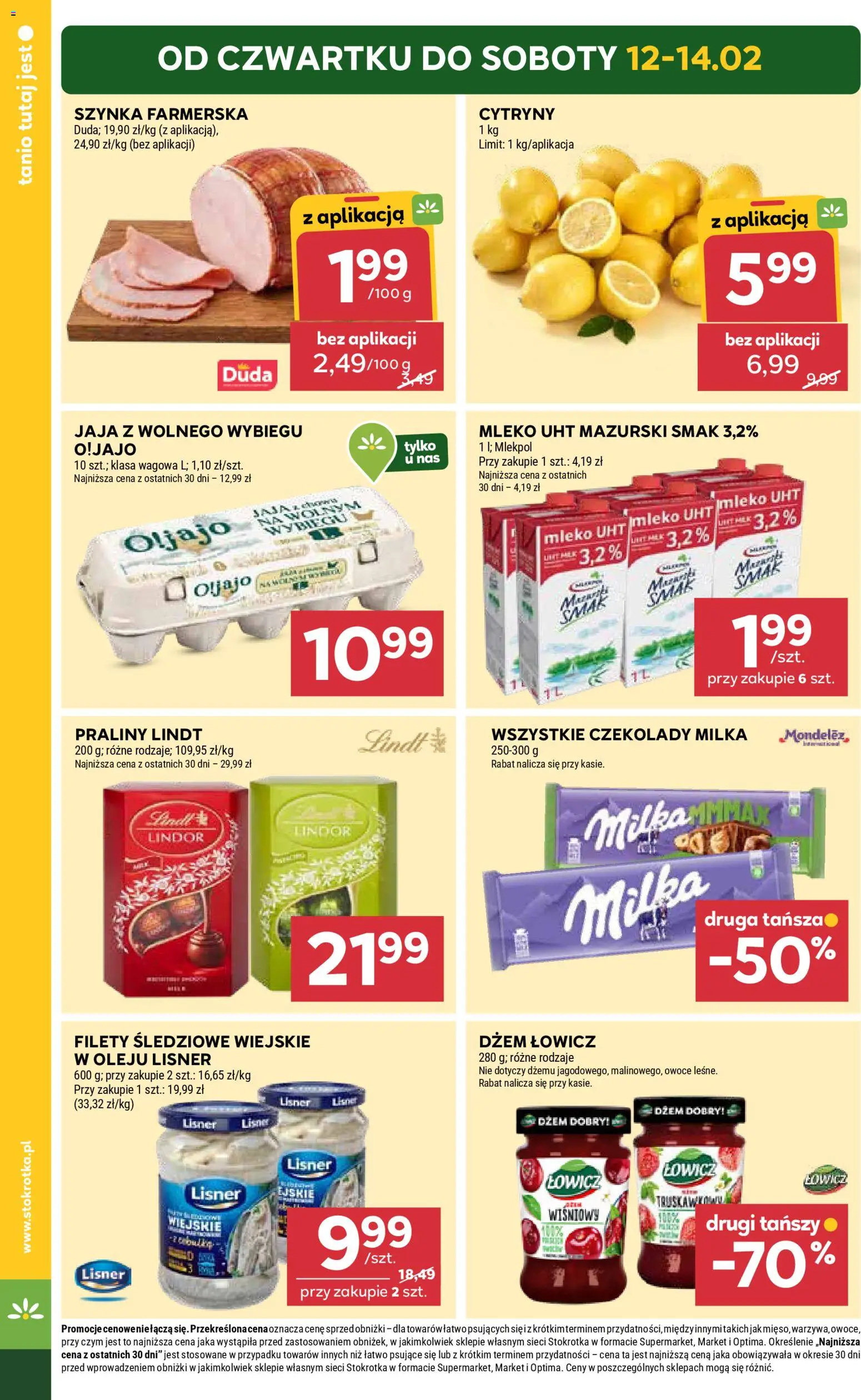 Stokrotka Gazetka od 12.02.2026 | Strona: 2 | Produkty: Praliny, Mleko, Truskawki, Jaja