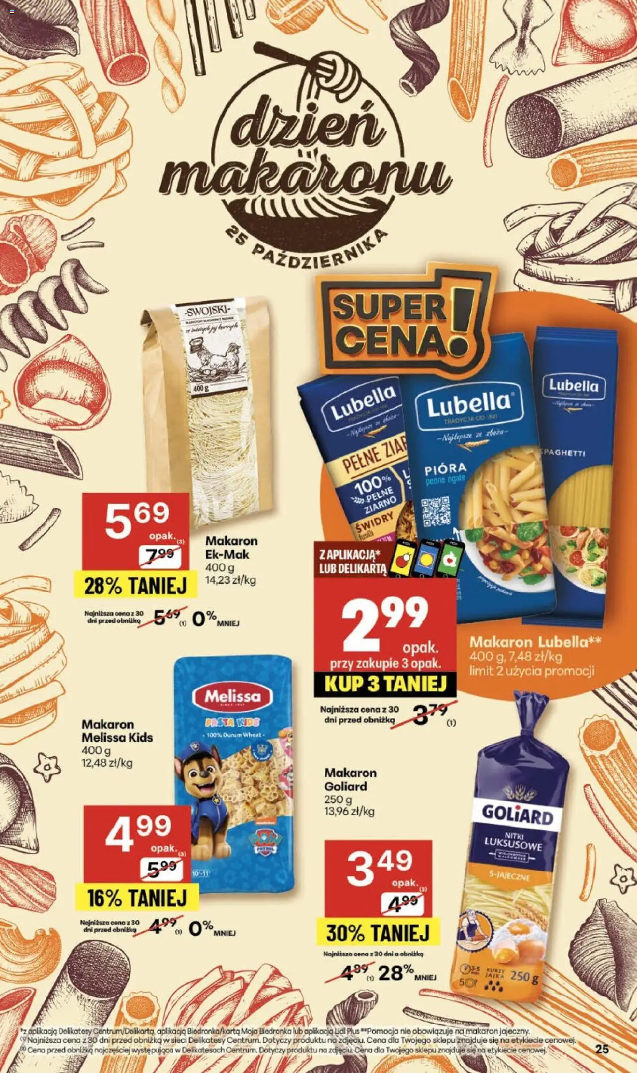 Delikatesy Centrum Gazetka - Sklepy Własne od 23.10.2025 | Strona: 25 | Produkty: Penne, Delikatesy, Makaron