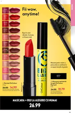 Ofertele Oriflame valabile de la 15.04.2026 | Pagină: 55 | Produse: Blush, Mascara, Ruj, Apă