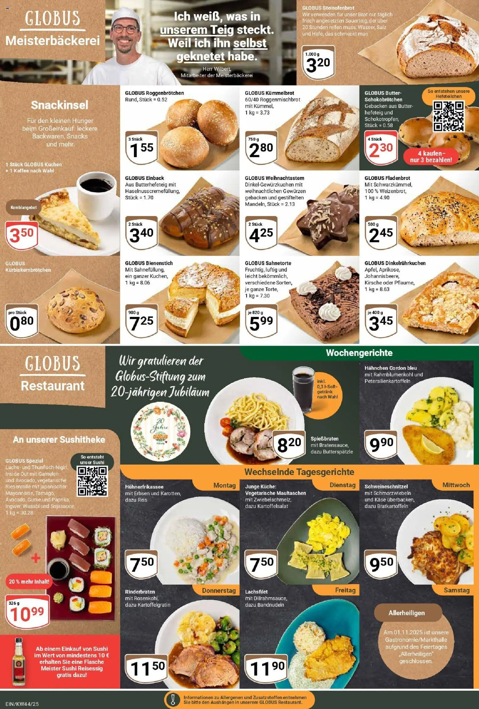Globus prospekt Homburg-Einöd	 – gültig ab 26.10.2025 | Seite: 9 | Produkte: Rinderbraten, Käse, Küche, Kuchen