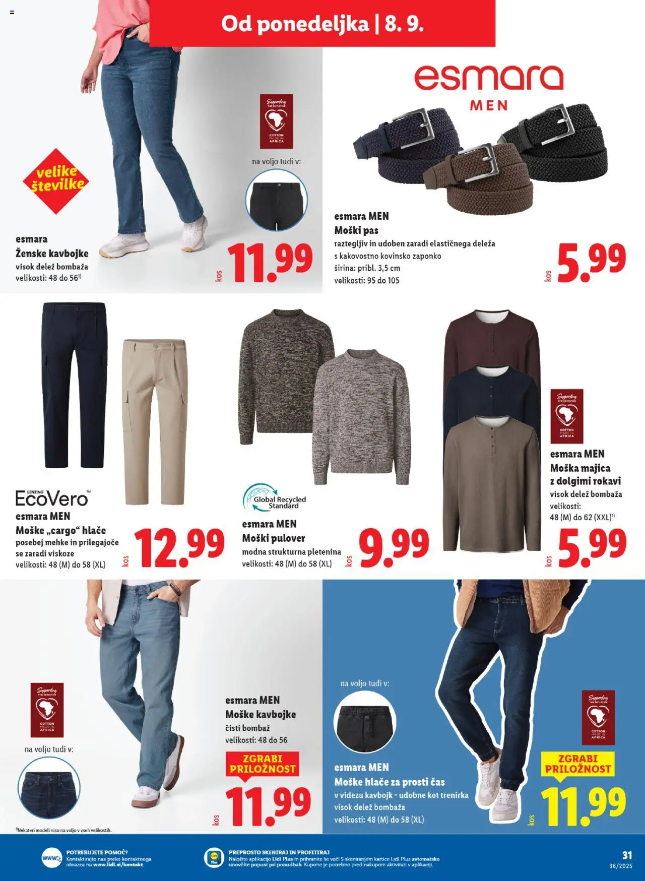 Novi Lidl katalog ponudbe – veljaven od 04.09.2025 | Stran: 55 | Izdelki: Trenirka, Hlace, Pas, Kavbojke