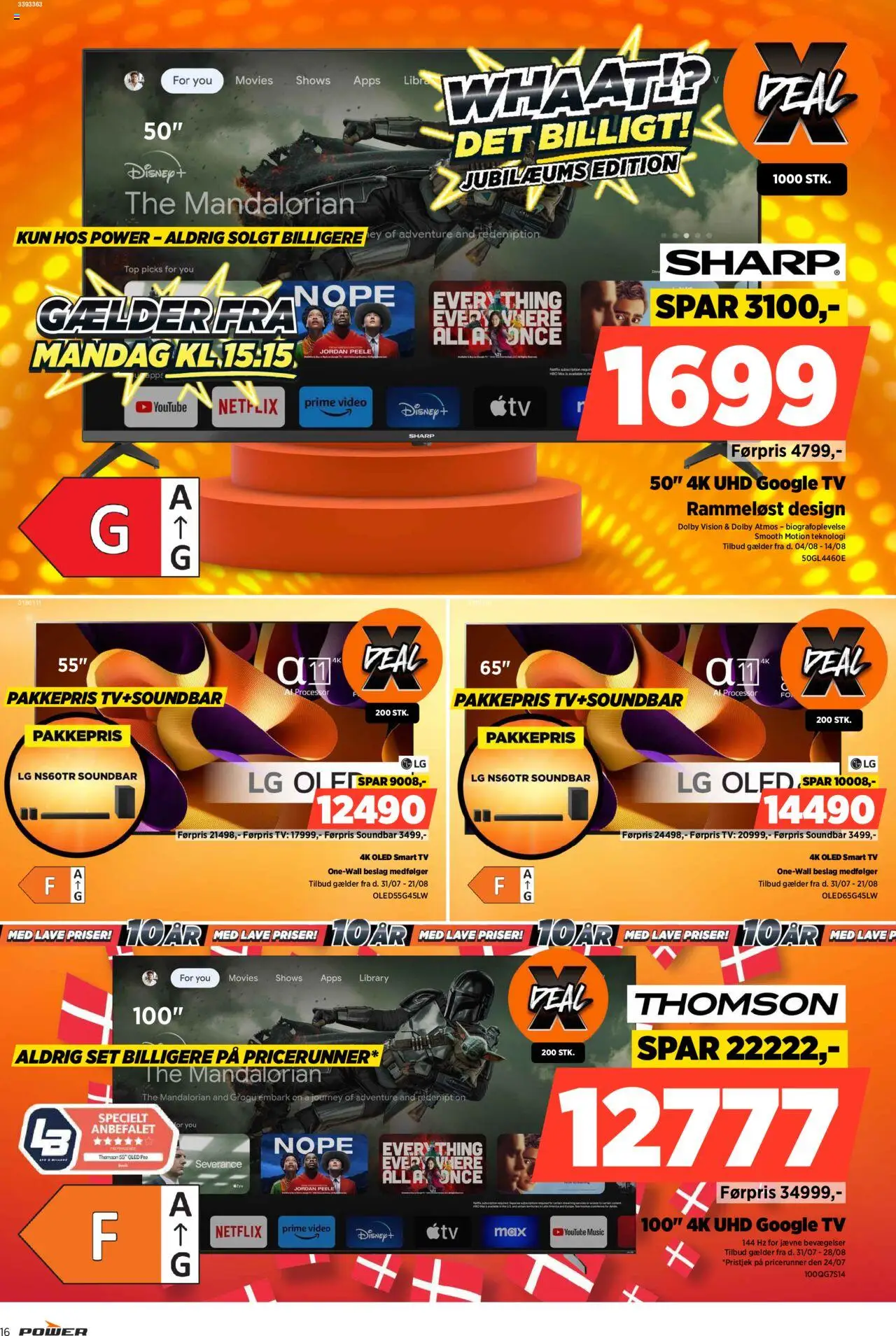 Power Tilbudsavis gyldig fra 31.07.2025 | Side: 16 | Produkter: Soundbar, Smart TV, TV, Video