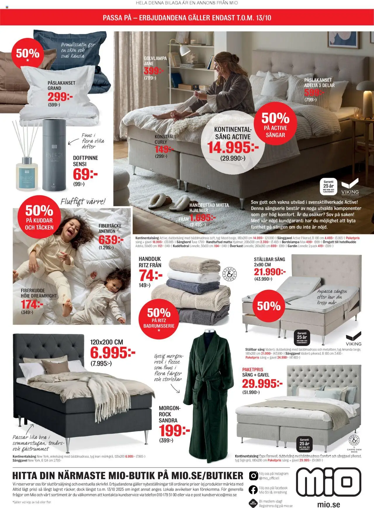 Mio reklamblad aktuell från 01.10.2025 | Sida: 4 | Produkter: Golvlampa, Bäddmadrass, Säng, Matta