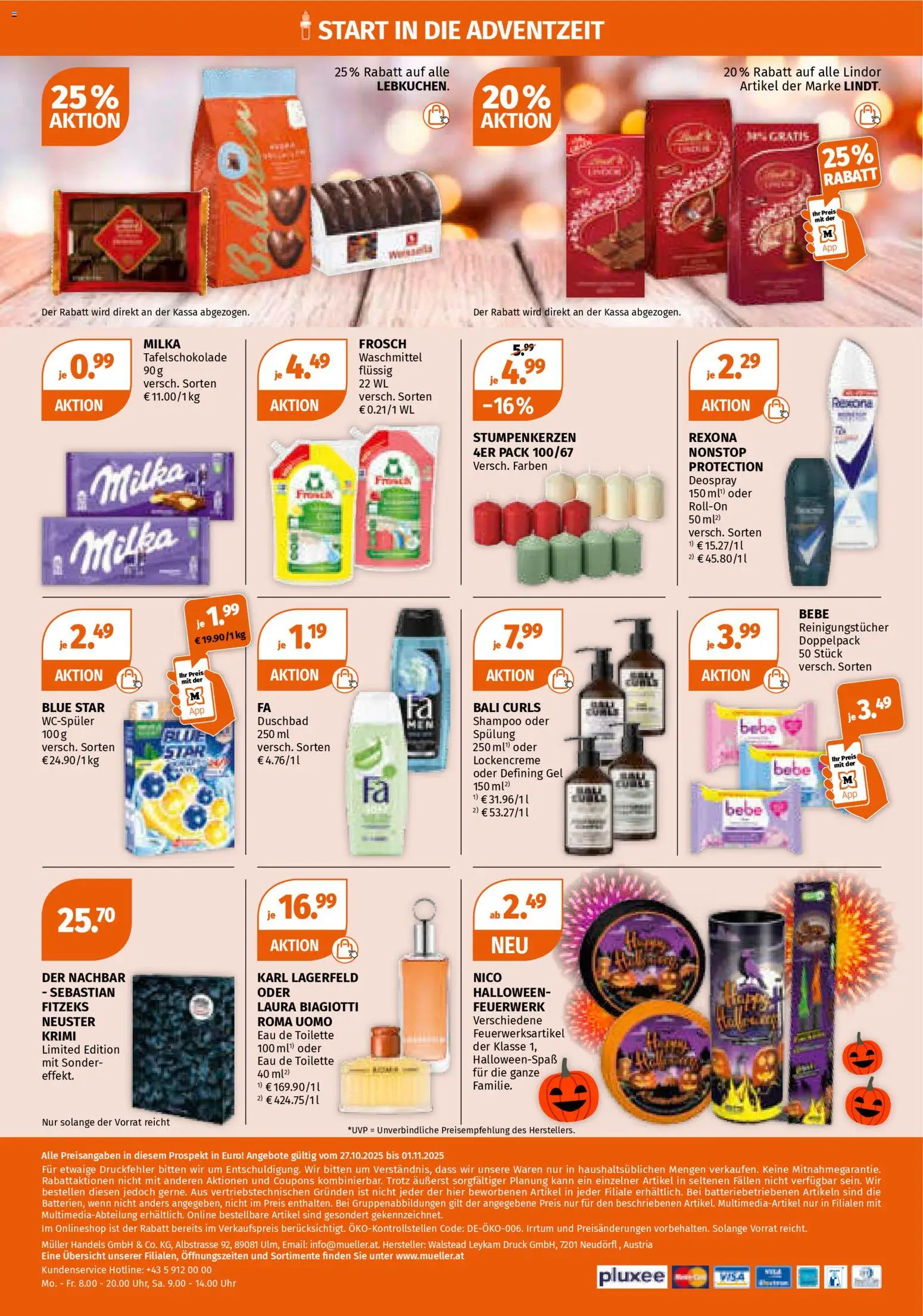 Müller Flugblatt gültig ab 27.10.2025 | Seite: 25 | Produkte: Uhr, Eau de Toilette, Spülung, Waschmittel