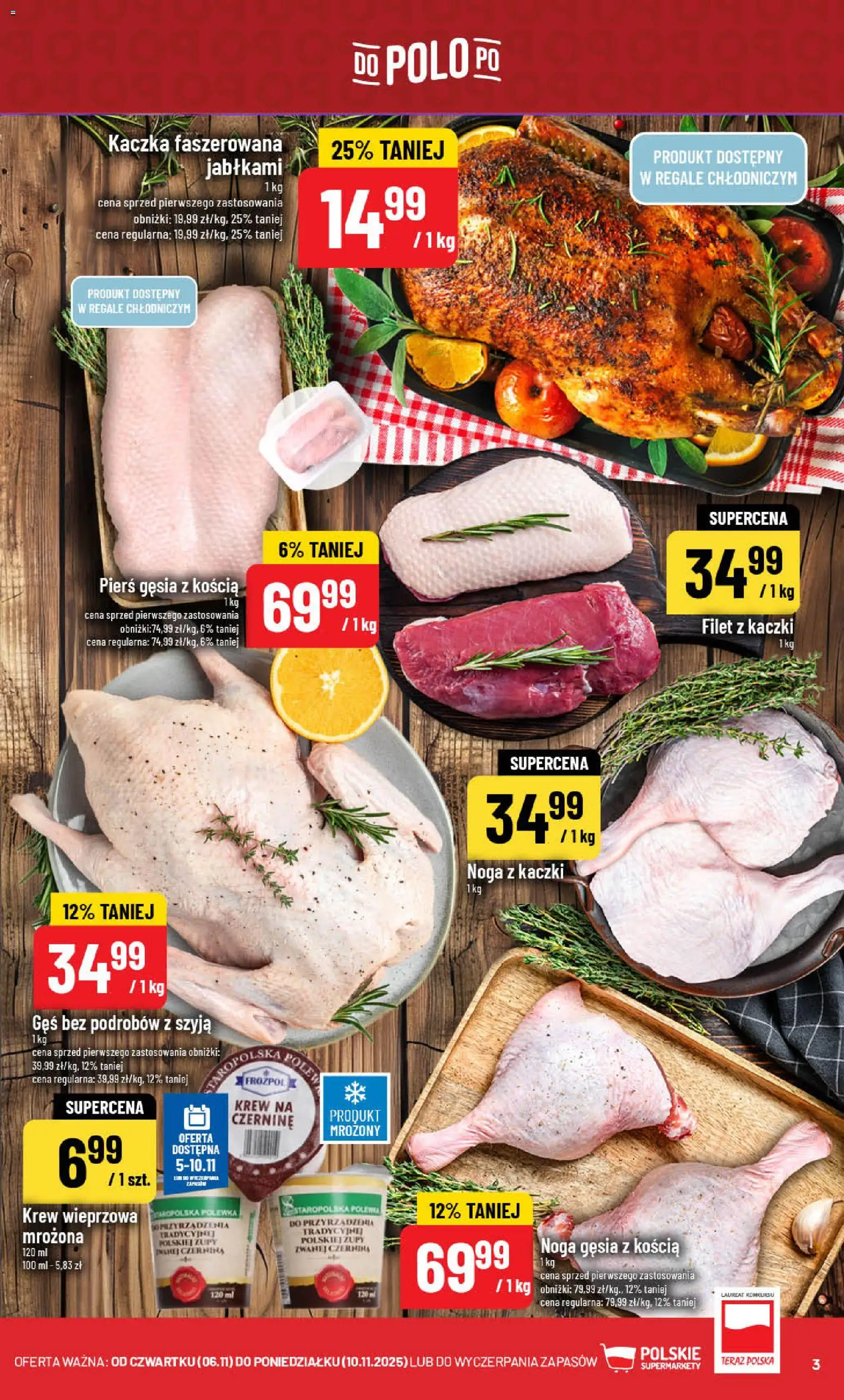 POLOmarket Gazetka od 05.11.2025 | Strona: 3 | Produkty: Gęś, Kaczka, Filet z kaczki, Noga z kaczki