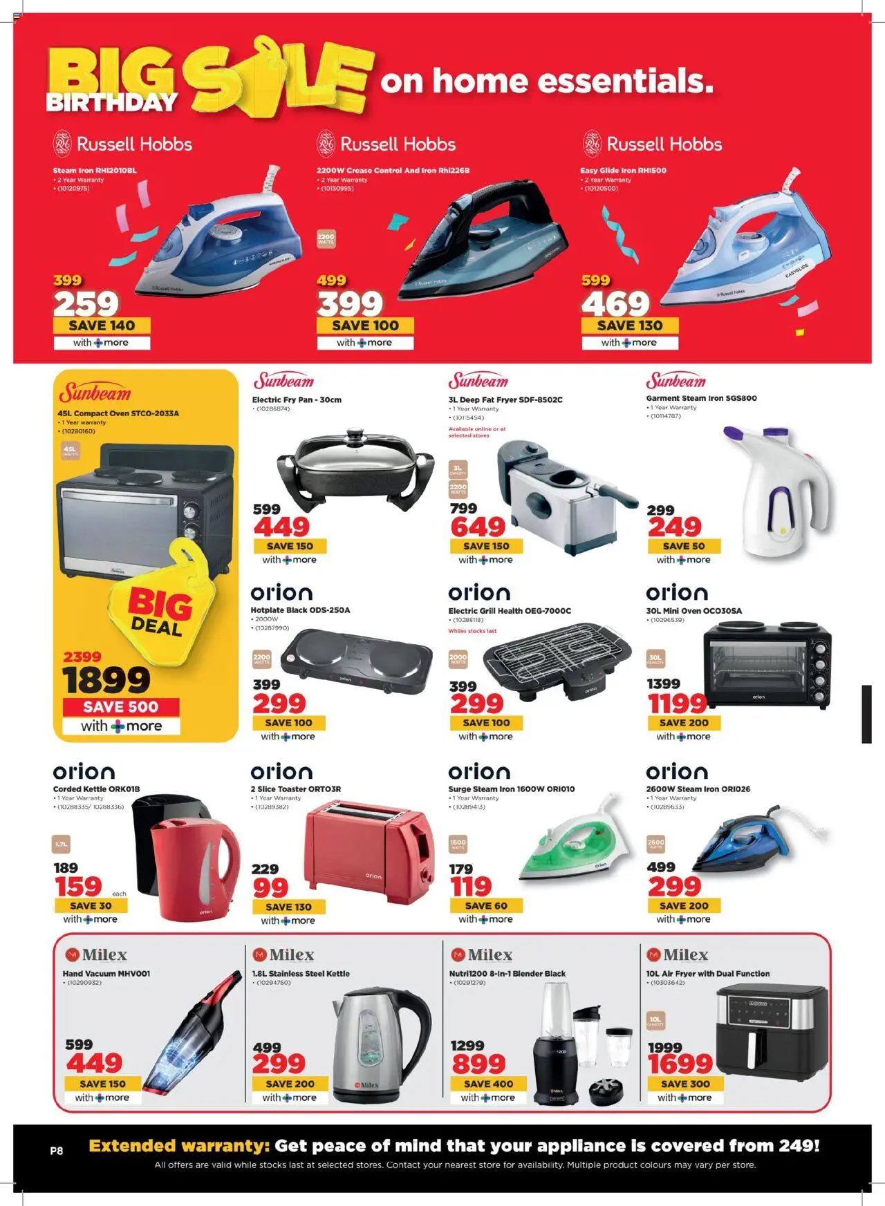 New HiFi Corp catalogue – valid from 25.09.2025 | Page: 8 | Products: Oven, Iron, Toaster, Blender
