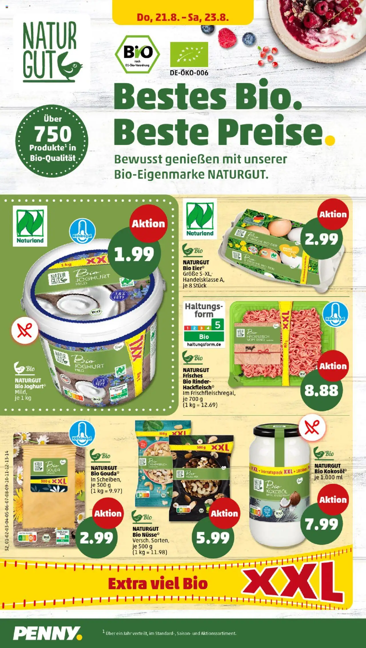 Penny Prospekt 	 - gültig ab dem 18.08.2025 | Seite: 32 | Produkte: Joghurt, Bier, Gouda, Hackfleisch
