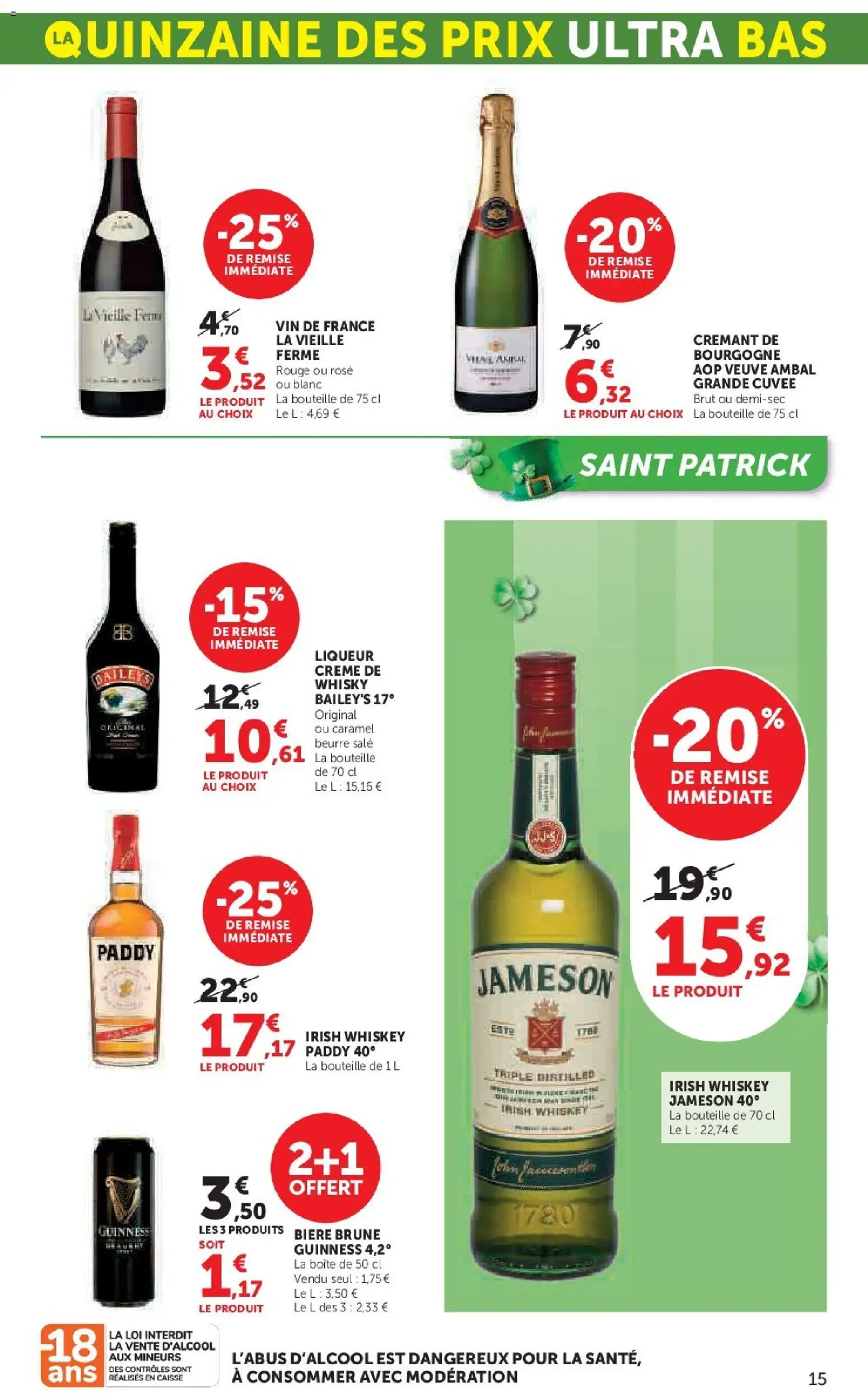 {H1} | Page: 15 | Produits: Liqueur, Beurre, Bière, Crème