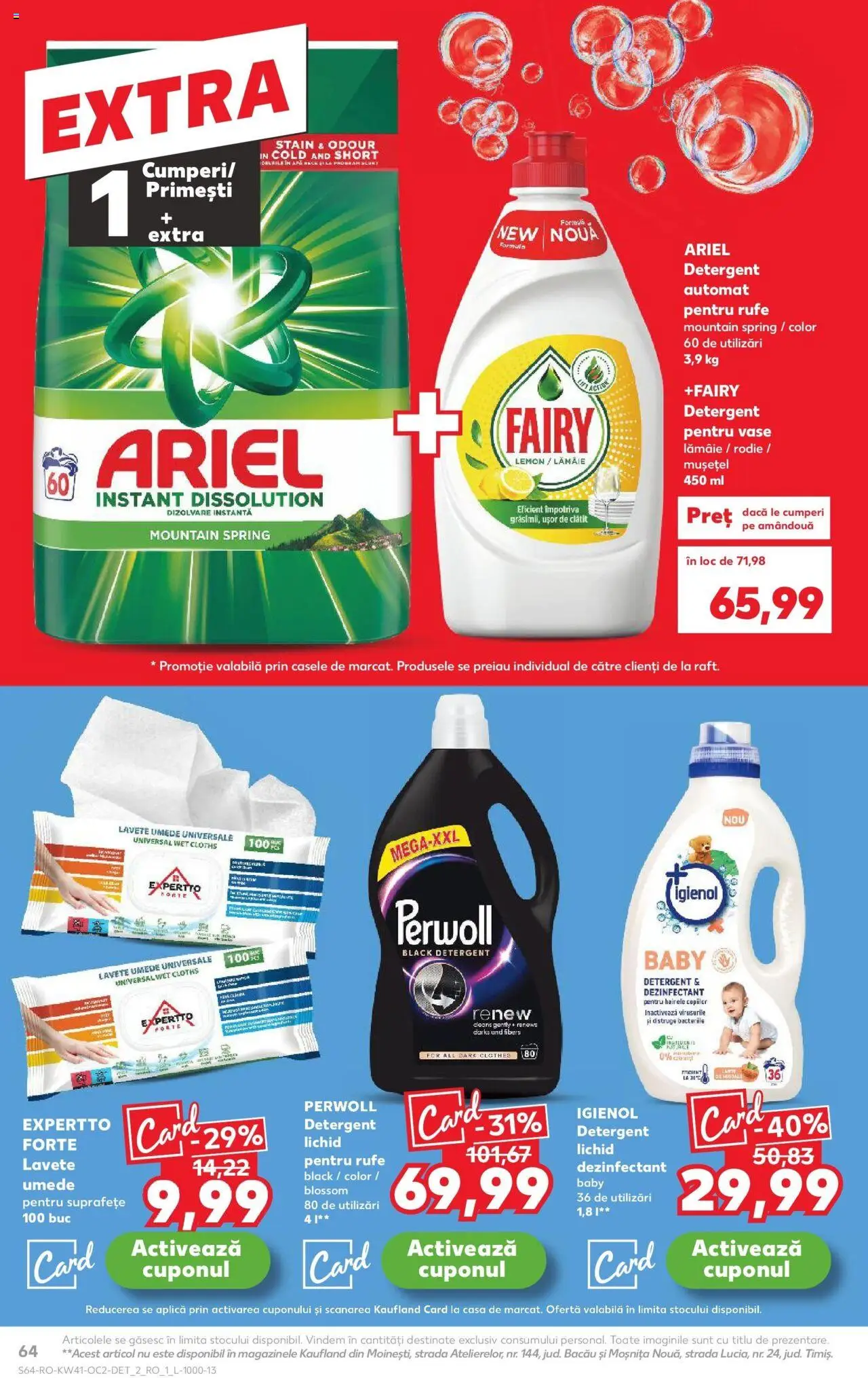 Noul catalog Kaufland – valabil de la 08.10.2025 | Pagină: 64 | Produse: Kedi Ödül Oyuncakları, Detergent, Lavete, Lămâie