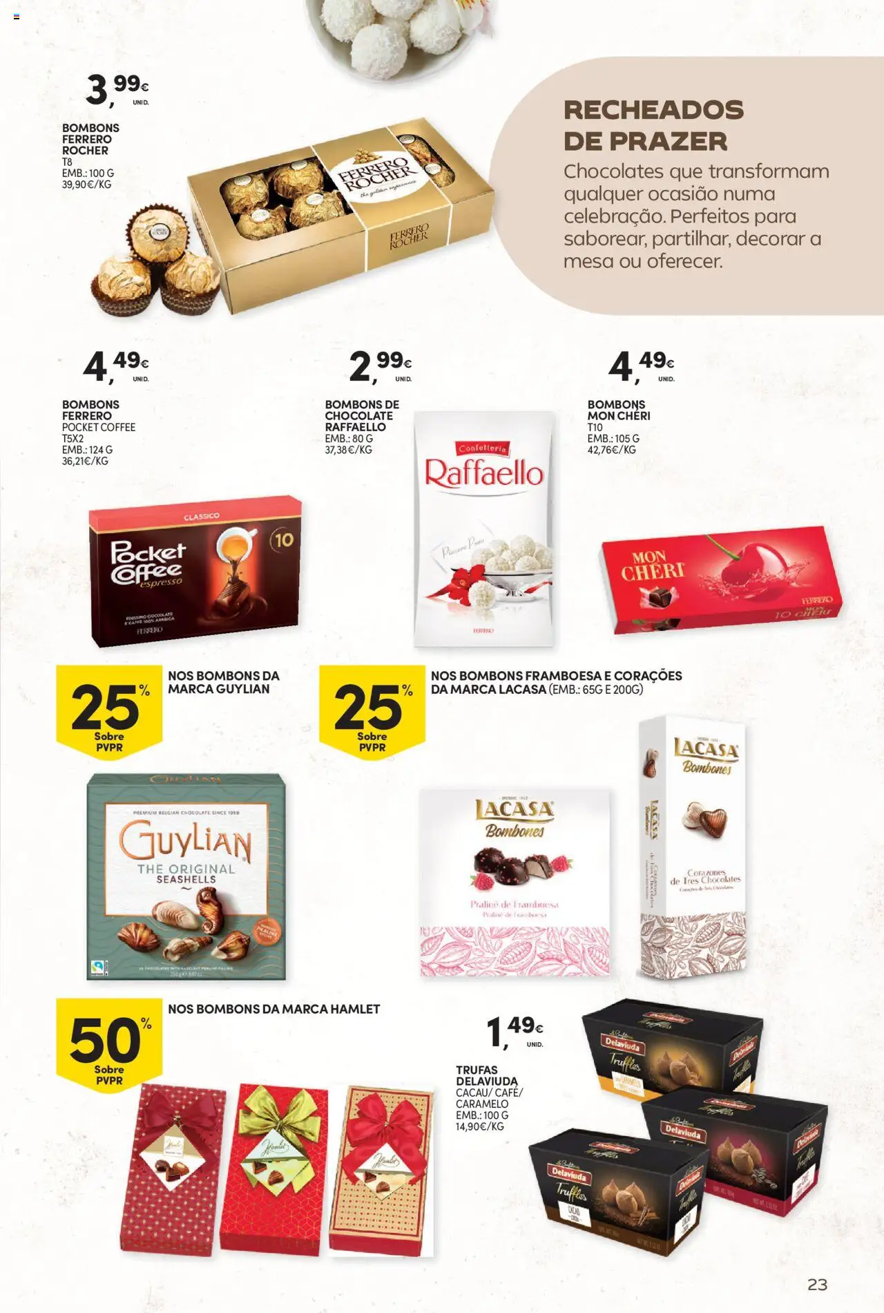 Continente - Bebidas Quentes │ válido de 14.10.2025 | Página: 23 | Produtos: Ferrero rocher, Chocolates, Mesa, Chocolate