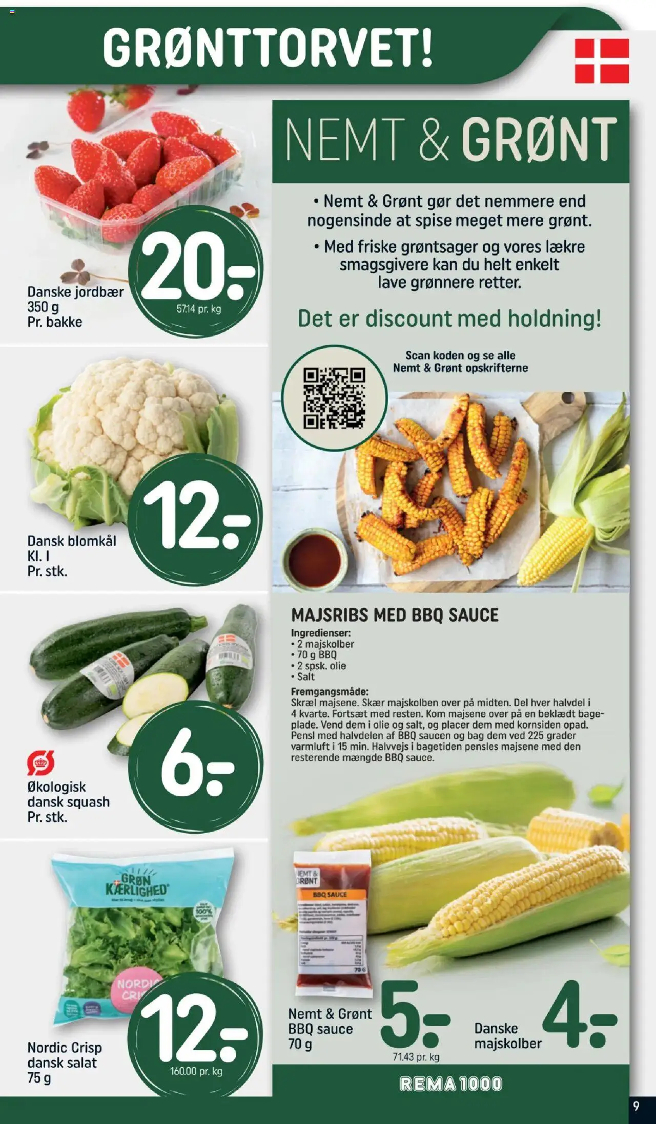 Rema 1000 Tilbudsavis gyldig fra 10.08.2025 | Side: 9 | Produkter: Squash, Salat, Salt, Blomkål