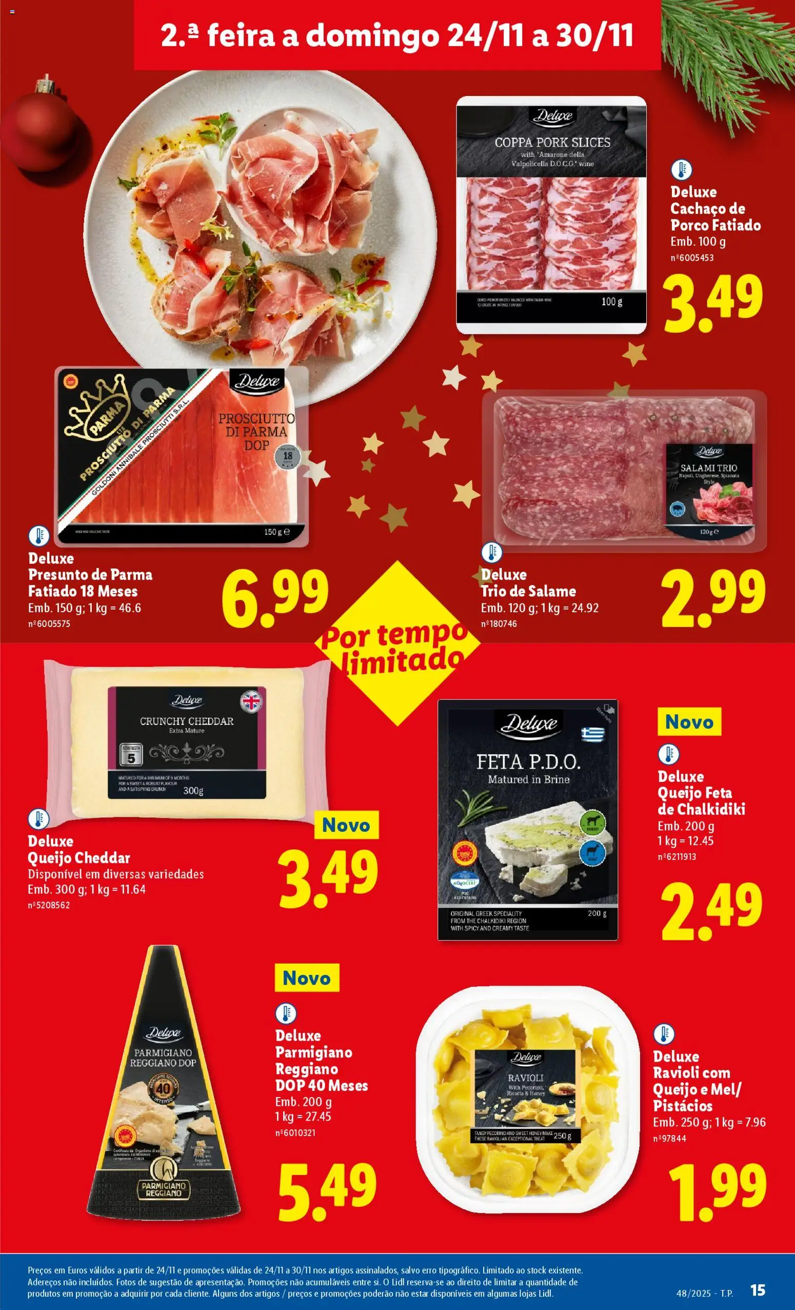 Lidl Black Friday │ válido de 24.11.2025 | Página: 15 | Produtos: Queijo, Cheddar, Salame, Presunto