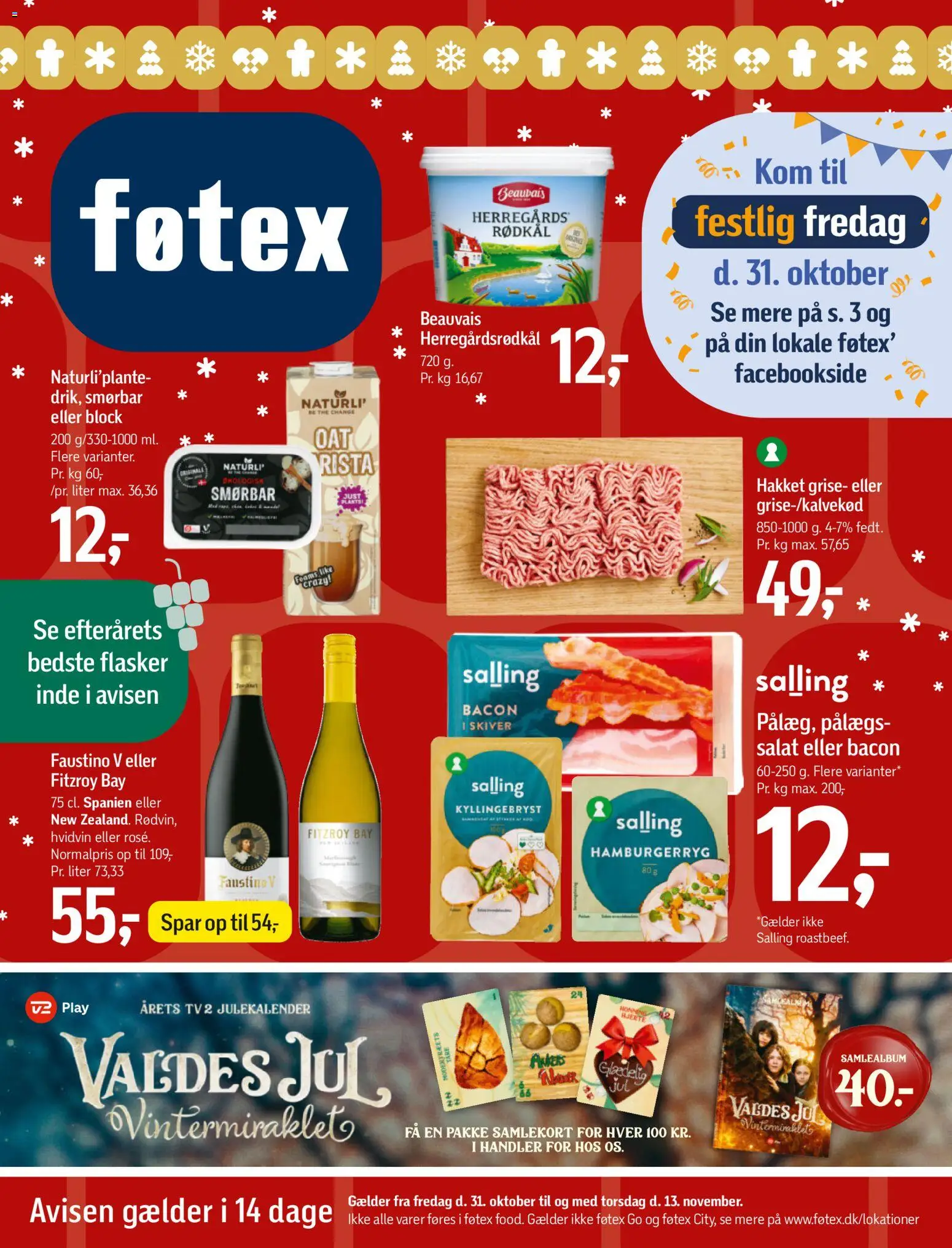 Føtex tilbudsavis – gyldig fra 31.10.2025 | Side: 1 | Produkter: Salat, Bacon, Hamburgerryg, Honning