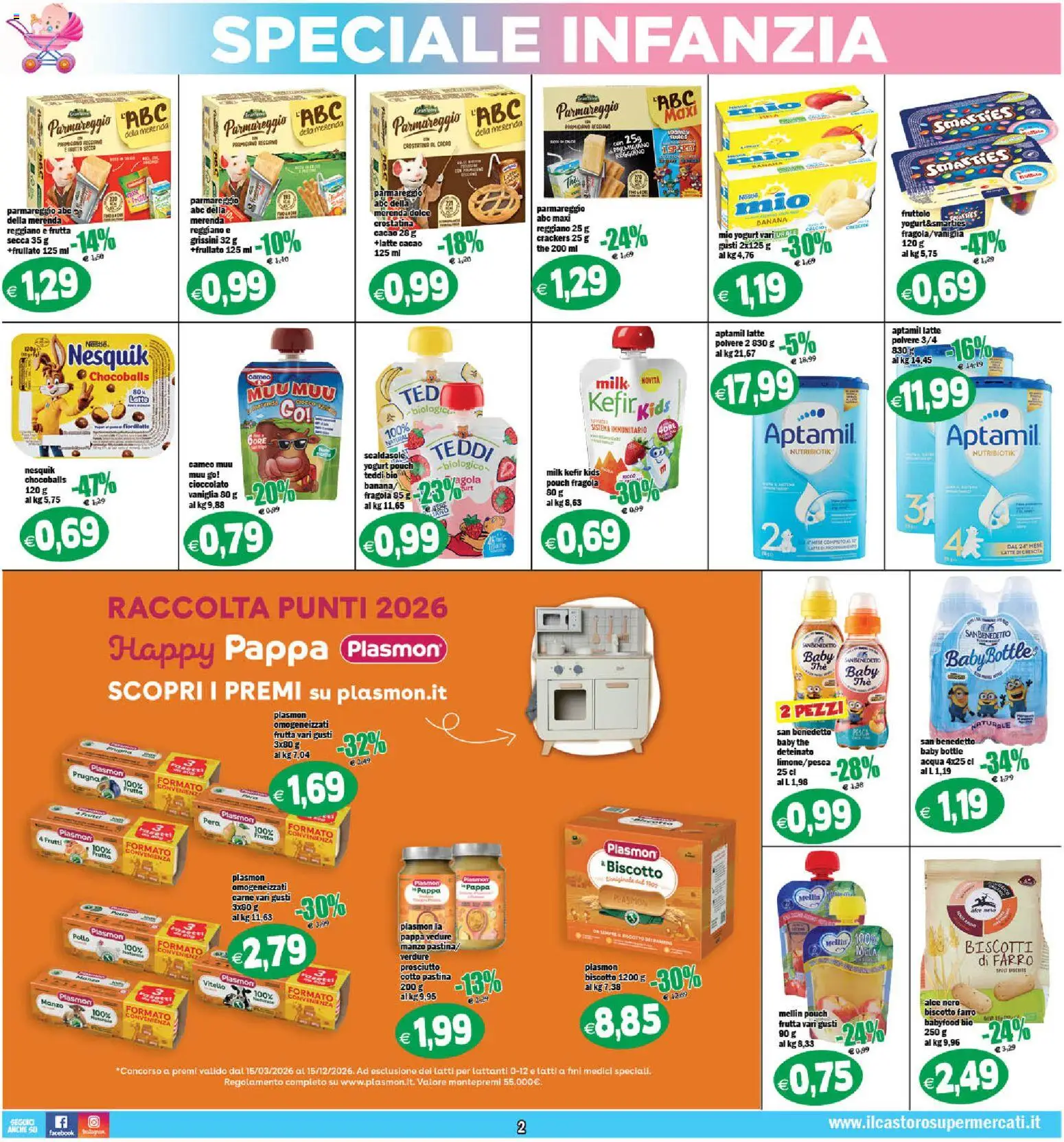 Volantino Il Castoro del 07.04.2026 | Pagina: 2 | Prodotti: Verdure, Crackers, The, Parmigiano