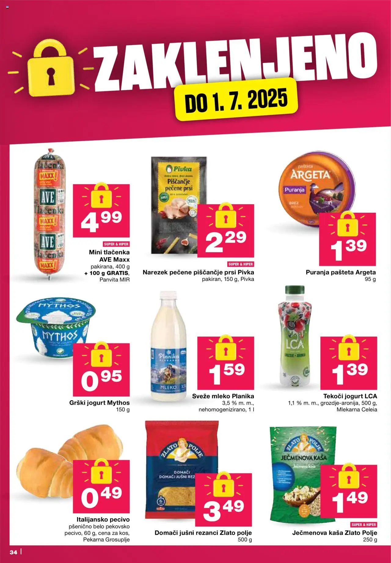 Mercator katalog │ velja od 12.06.2025 | Stran: 34 | Izdelki: Grški jogurt, Rezanci, Pekarna, Pašteta