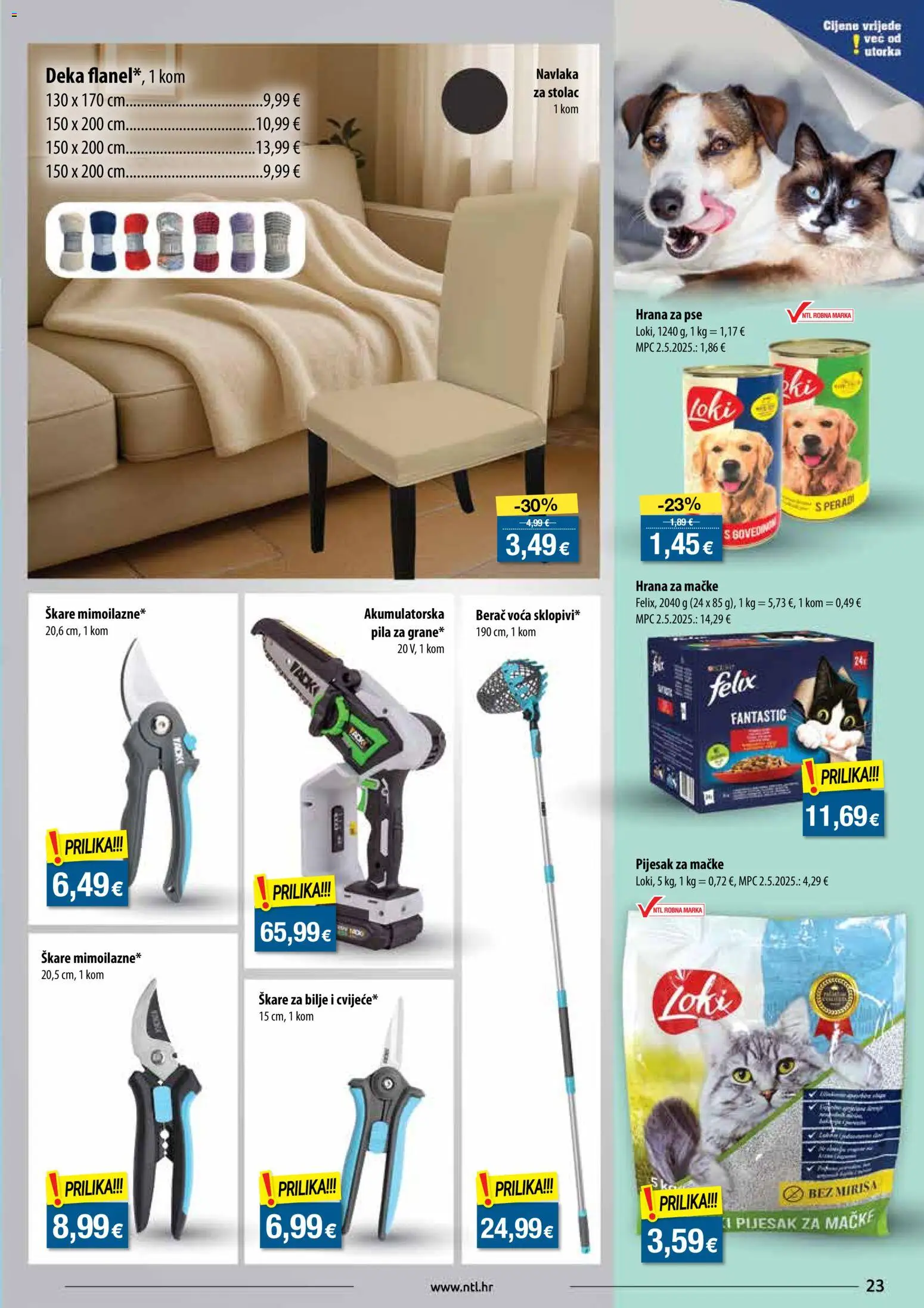 NTL katalog | vrijedi od 22.10.2025 | Stranica: 23 | Proizvodi: Hrana za pse, Hrana za mačke, Škare, Pila