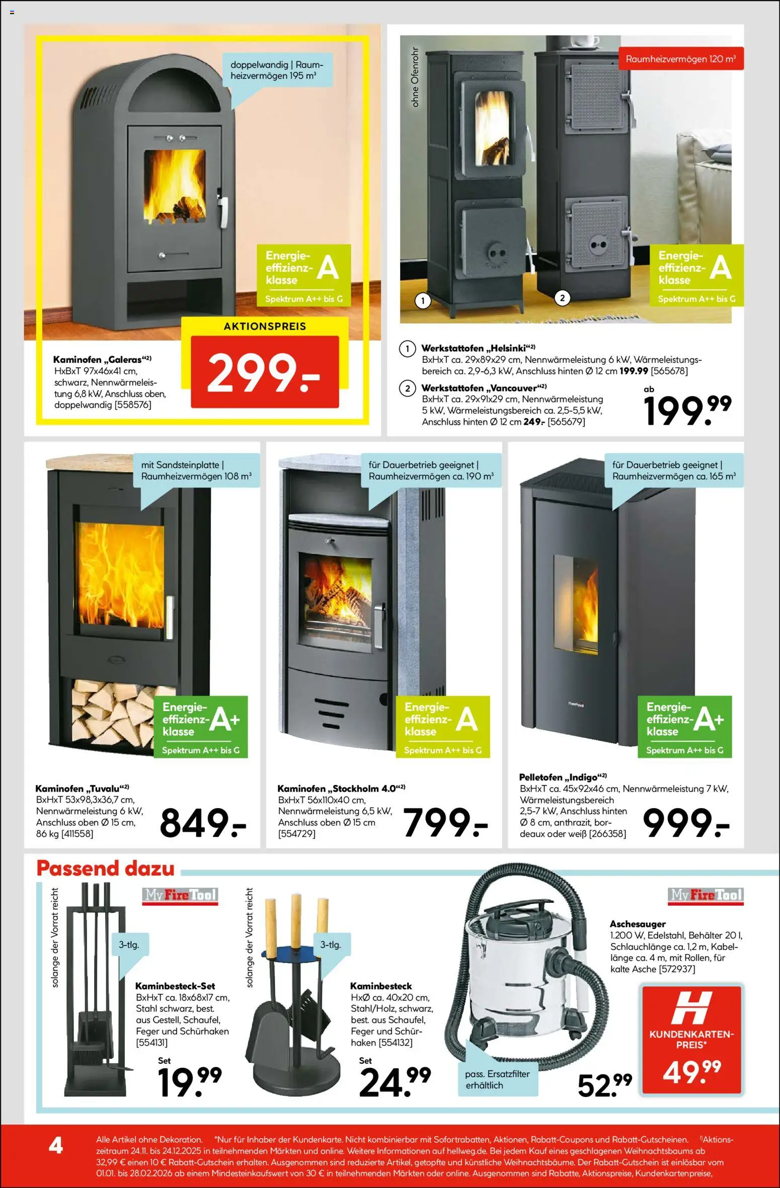 Hellweg Prospekt – gültig ab 08.12.2025 | Seite: 4 | Produkte: Kabel, Kaminofen
