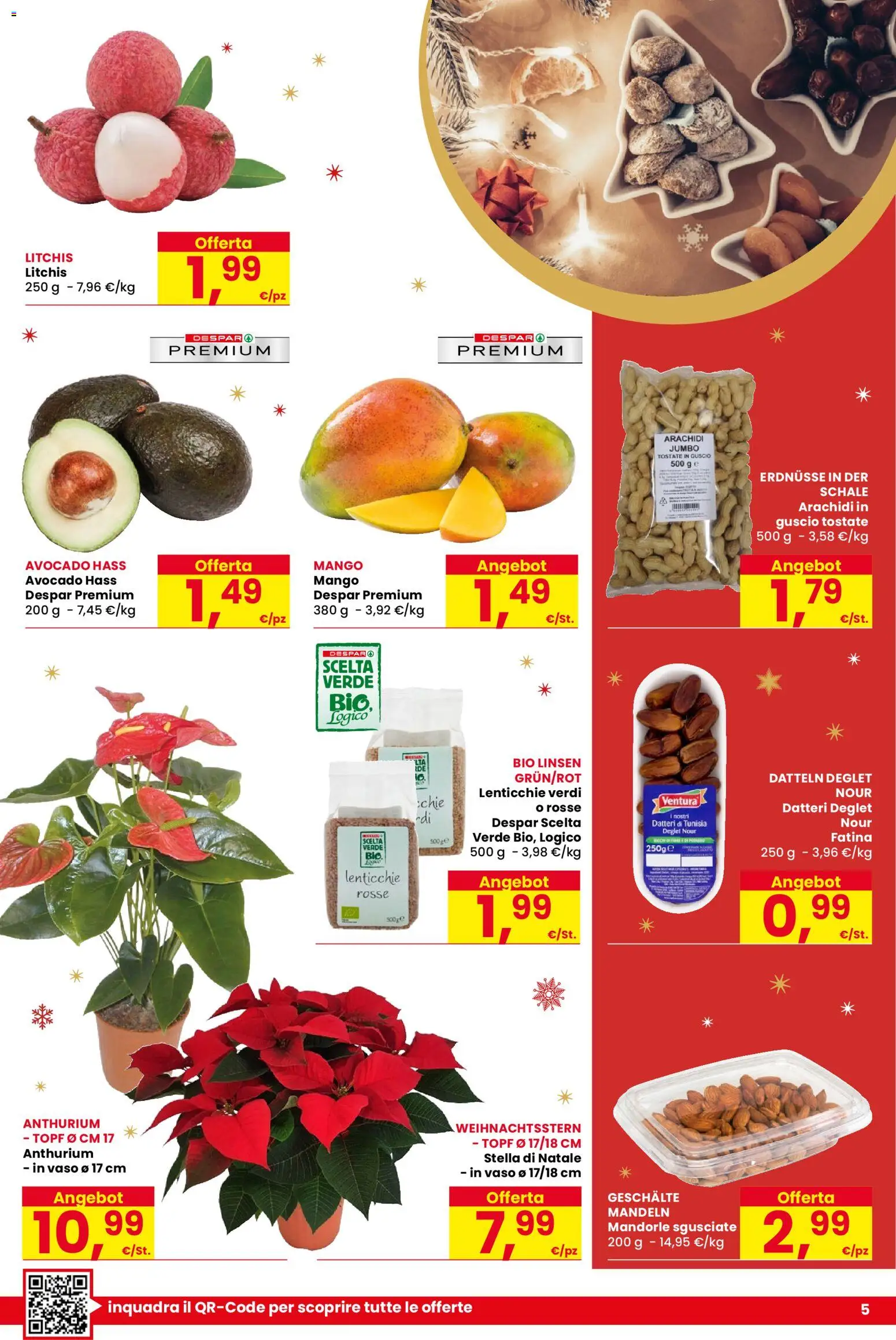 Volantino Despar del 16.12.2025 | Pagina: 5 | Prodotti: Lenticchie, Mandorle, Arachidi, Vaso
